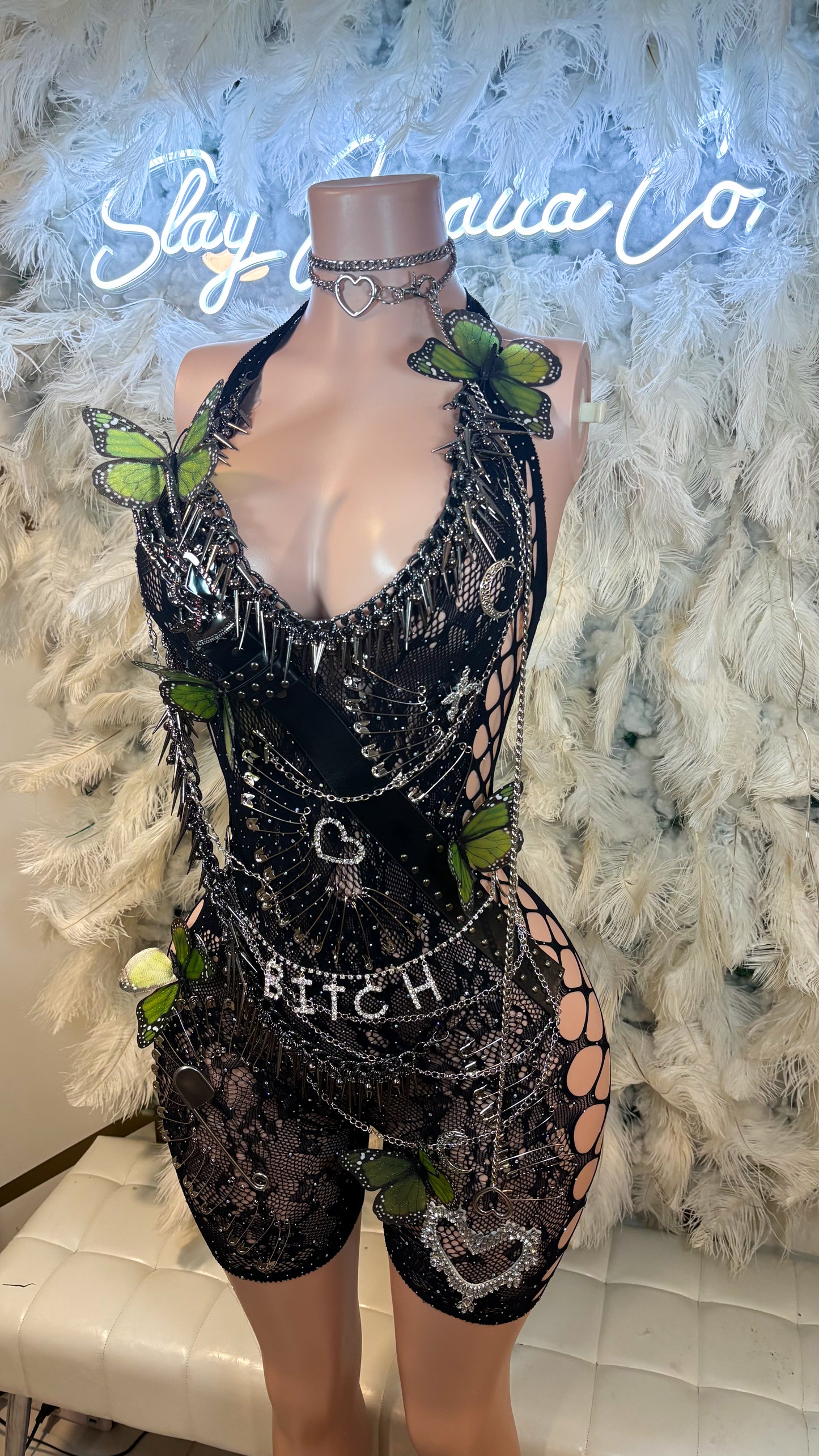 Bad Bitch Tingz Embellished Romper