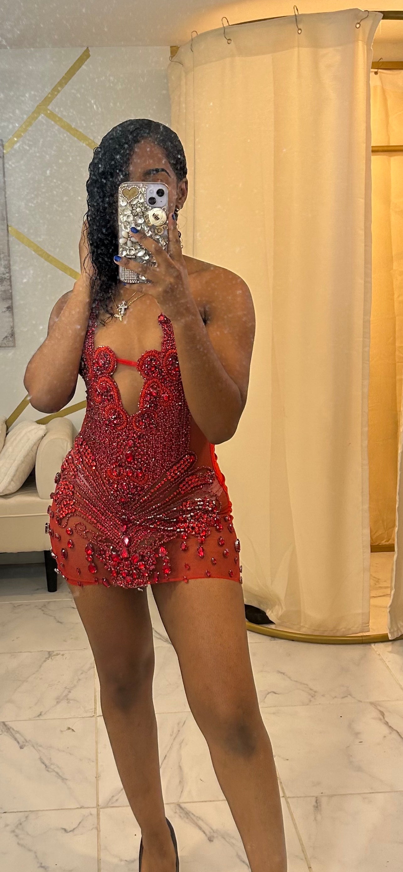 PREORDER ONLY Roses In The Garden Luxe Rhinestone Mini Dress