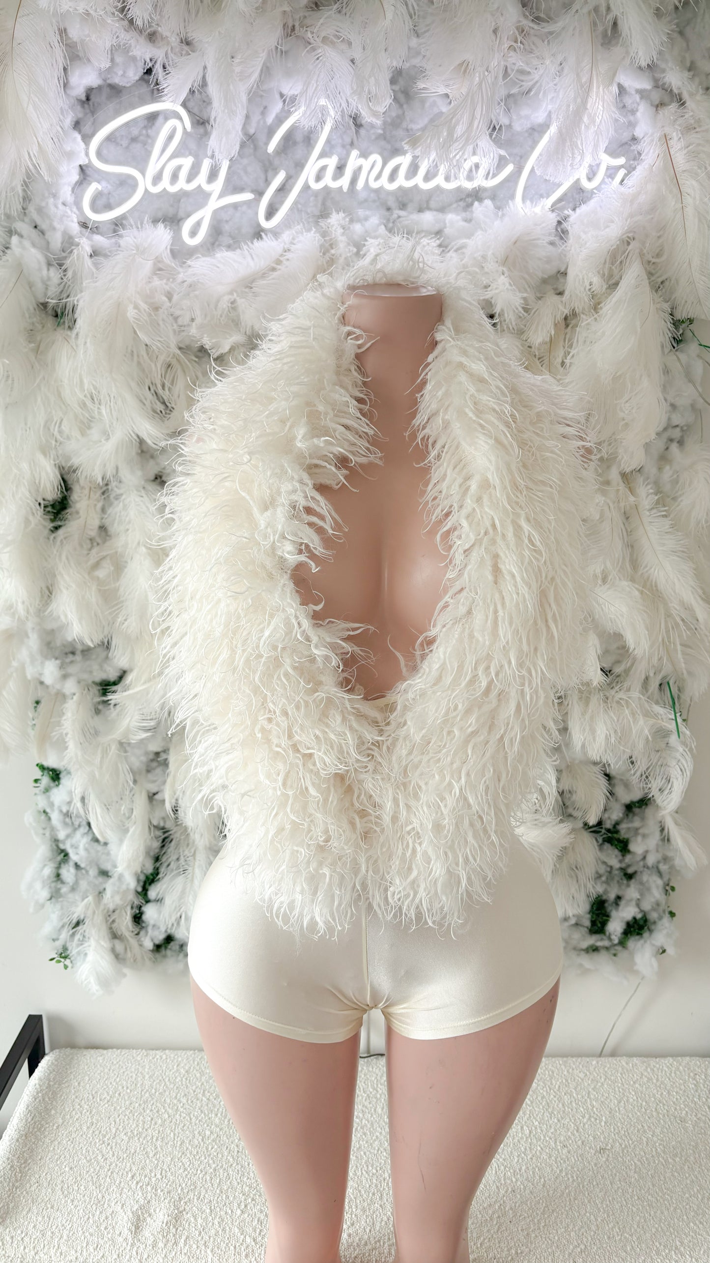 READY TO SHIP Summer Dolce Mongolian Fur Romper