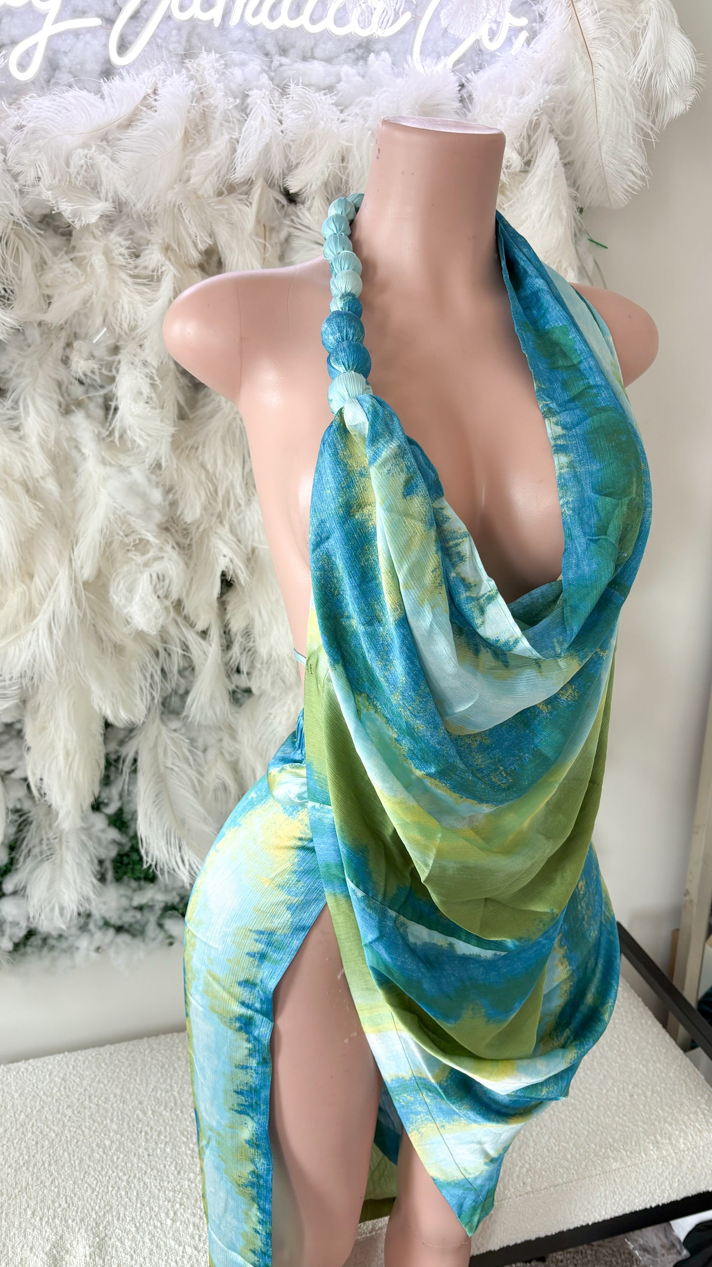 Ocean Waves MIDI Dress