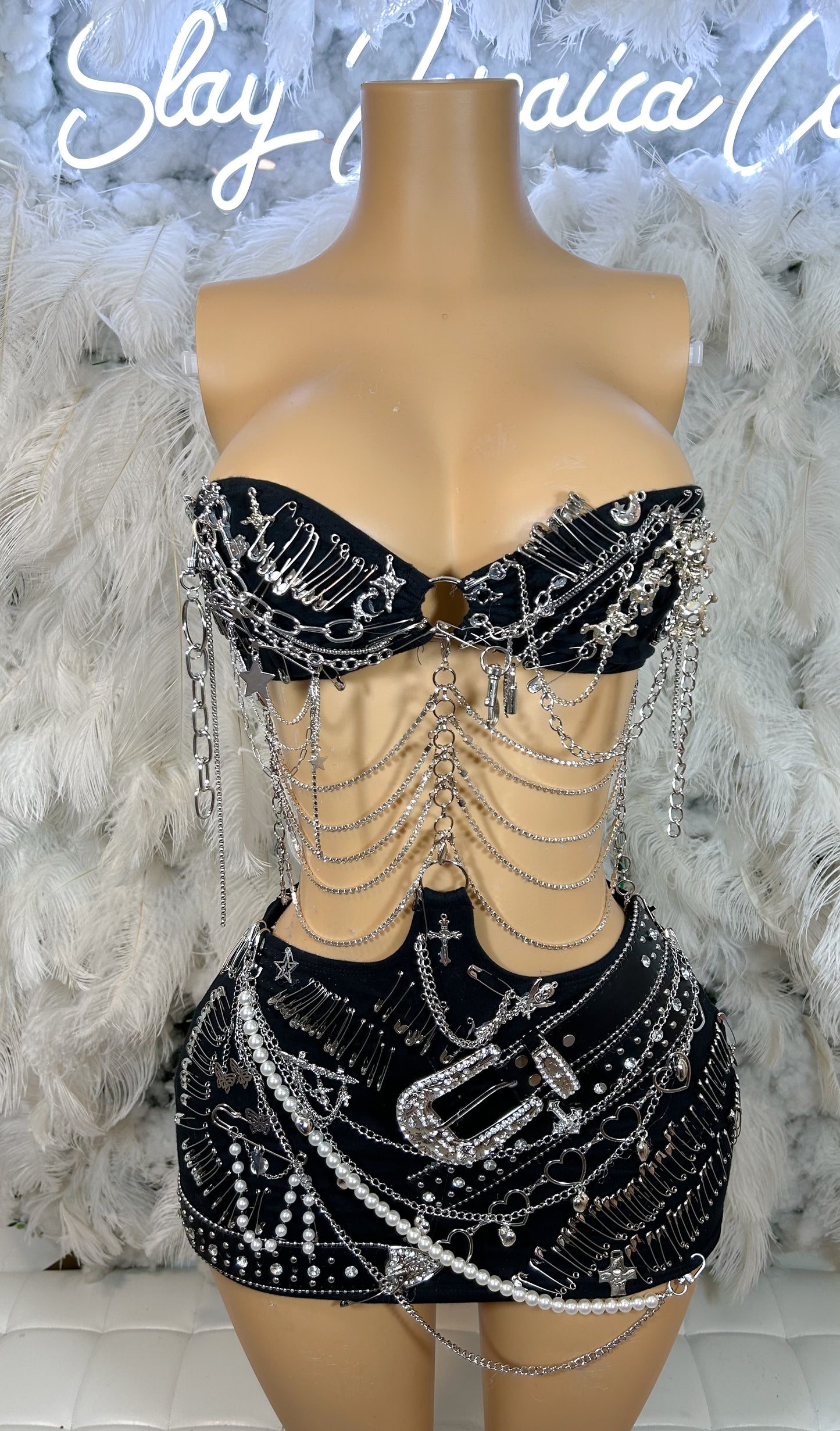 Bad Gyal A My TypeEmbellished Chain Mini Dress