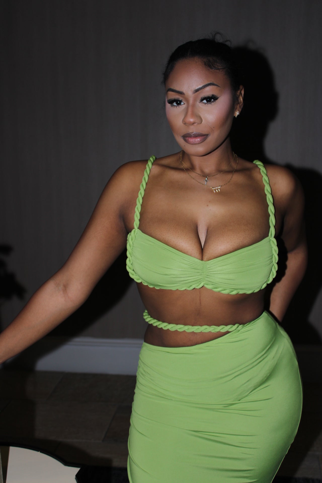 Paradise Bay Rope Cut Out Skirt Set
- Green