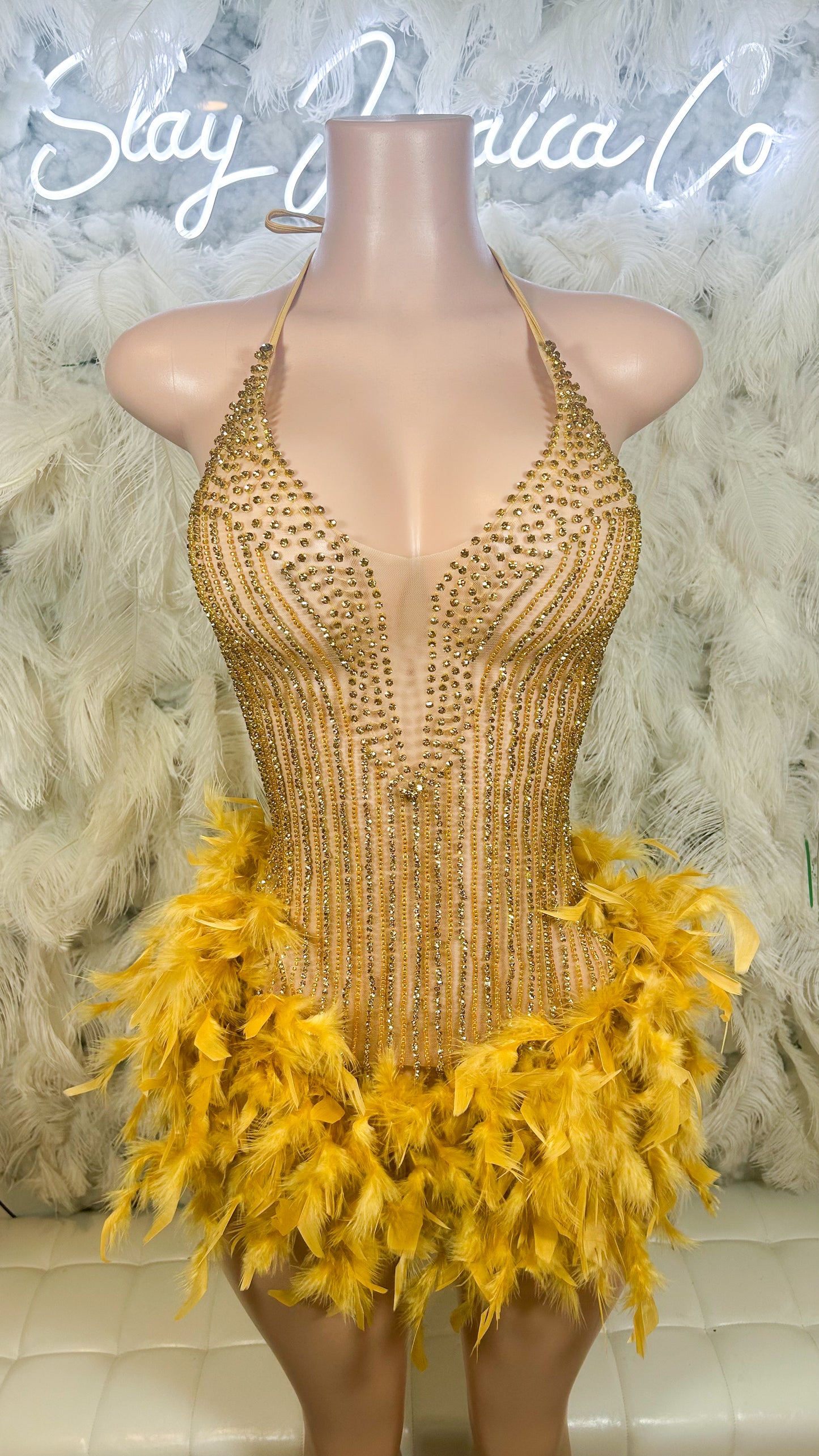 READY TO SHIP Baddie Lifestyle Rhinestone Luxe Mini Dress