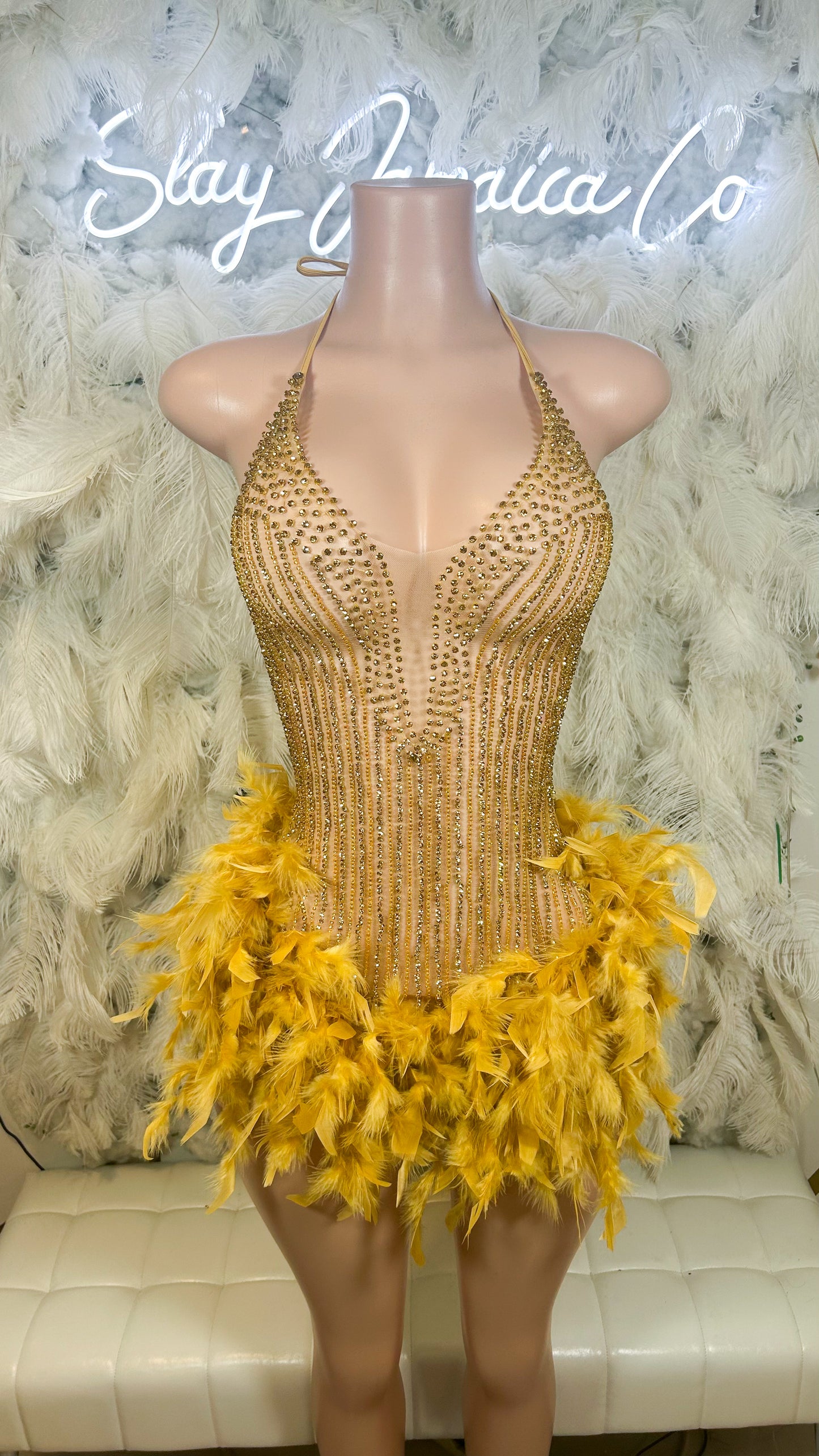 READY TO SHIP Baddie Lifestyle Rhinestone Luxe Mini Dress