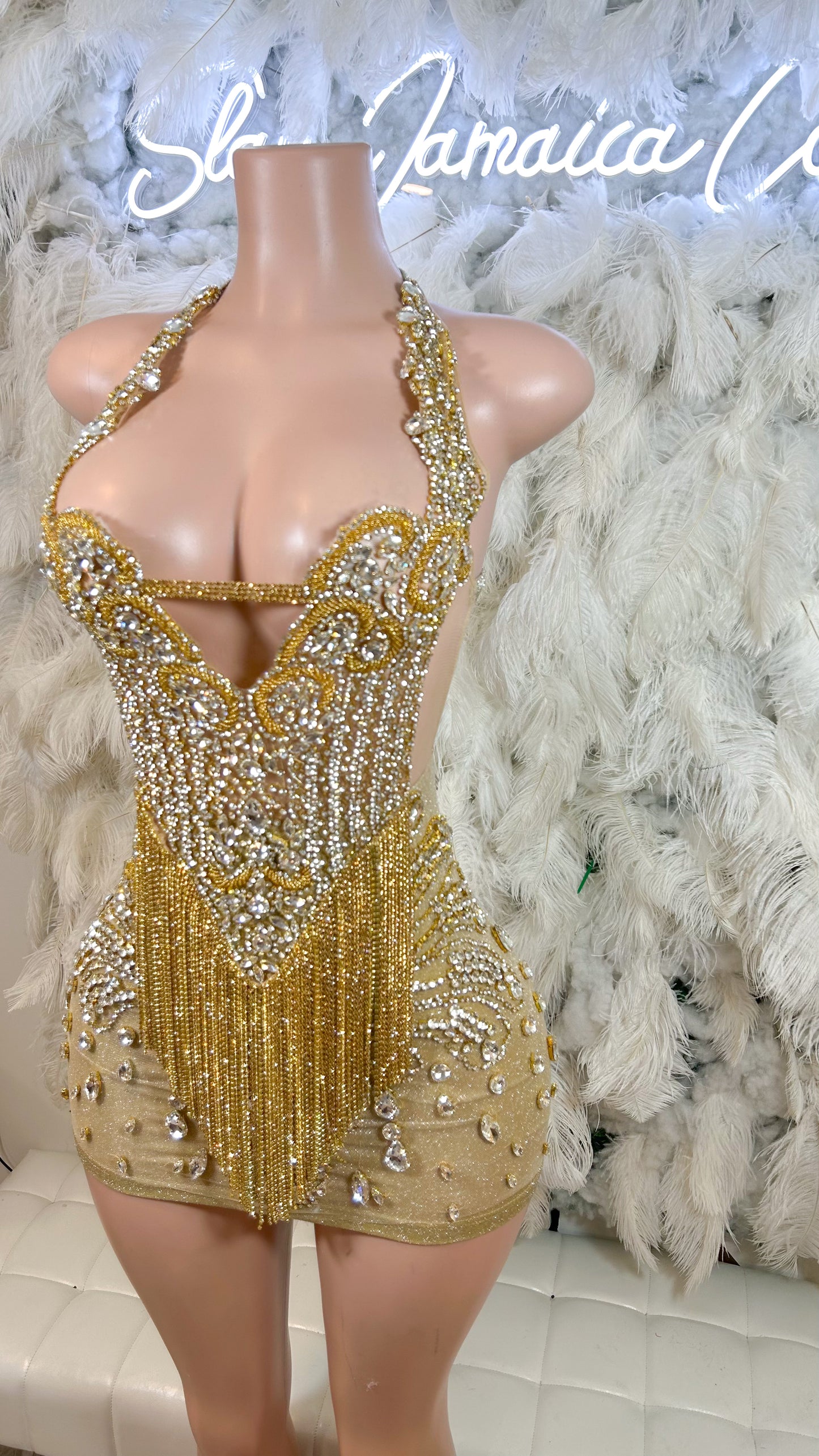PREORDER ONLY Original DollHouse Fringe Rhinestone Luxe Mini Dress