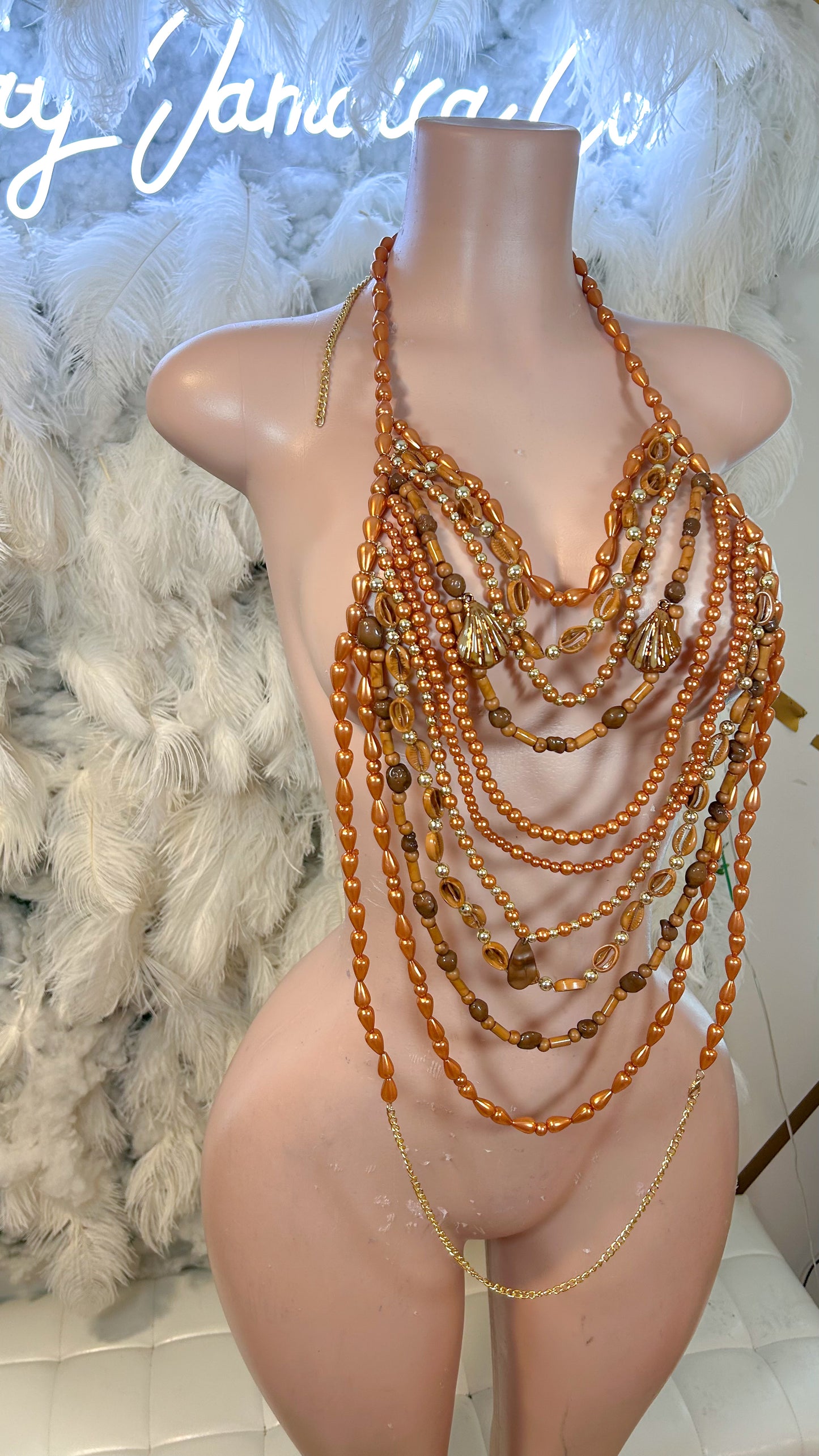 Earth Tones Beaded Coverup Bralette Top