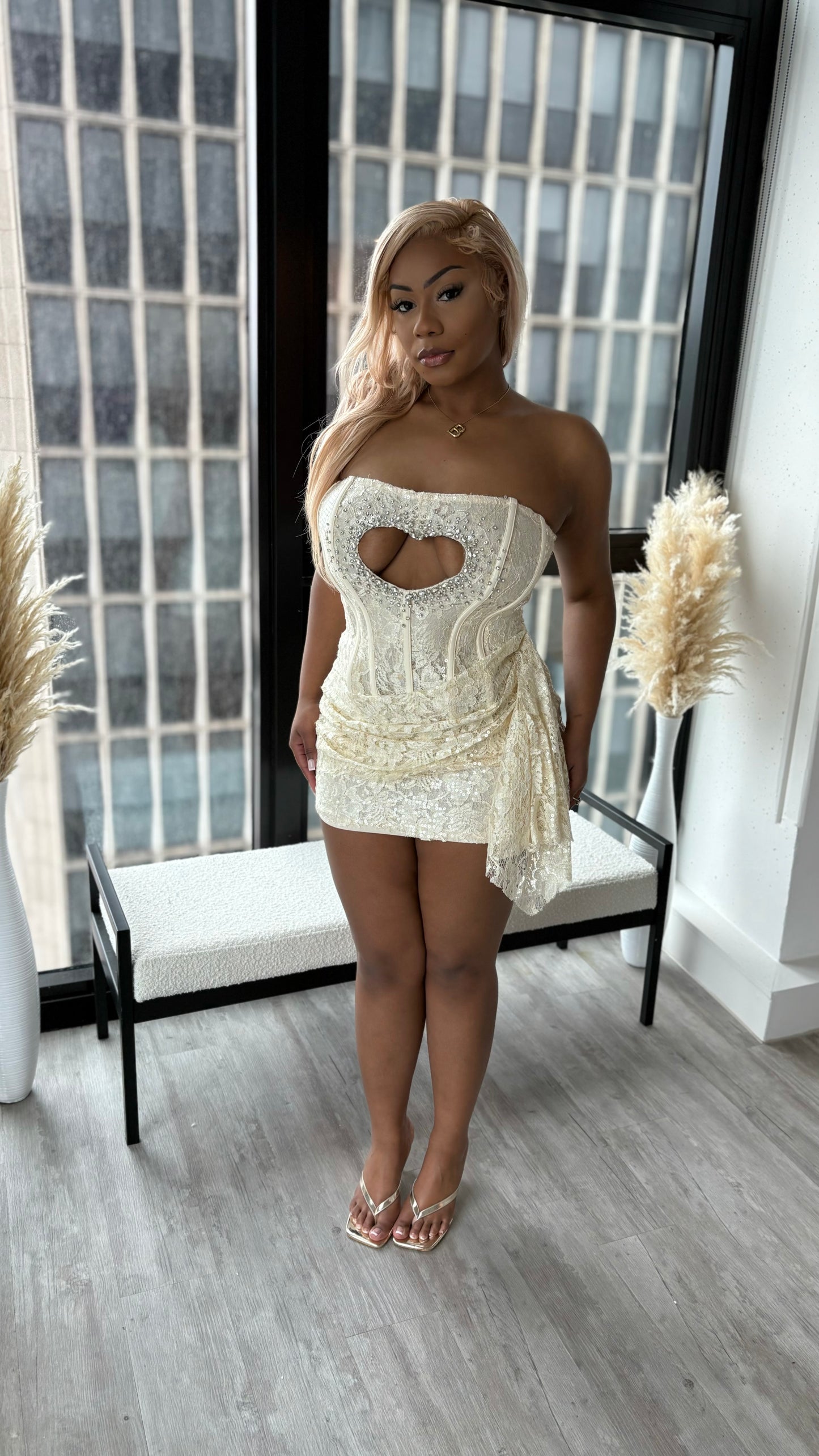 Sweet To The Core Lace Mini Dress