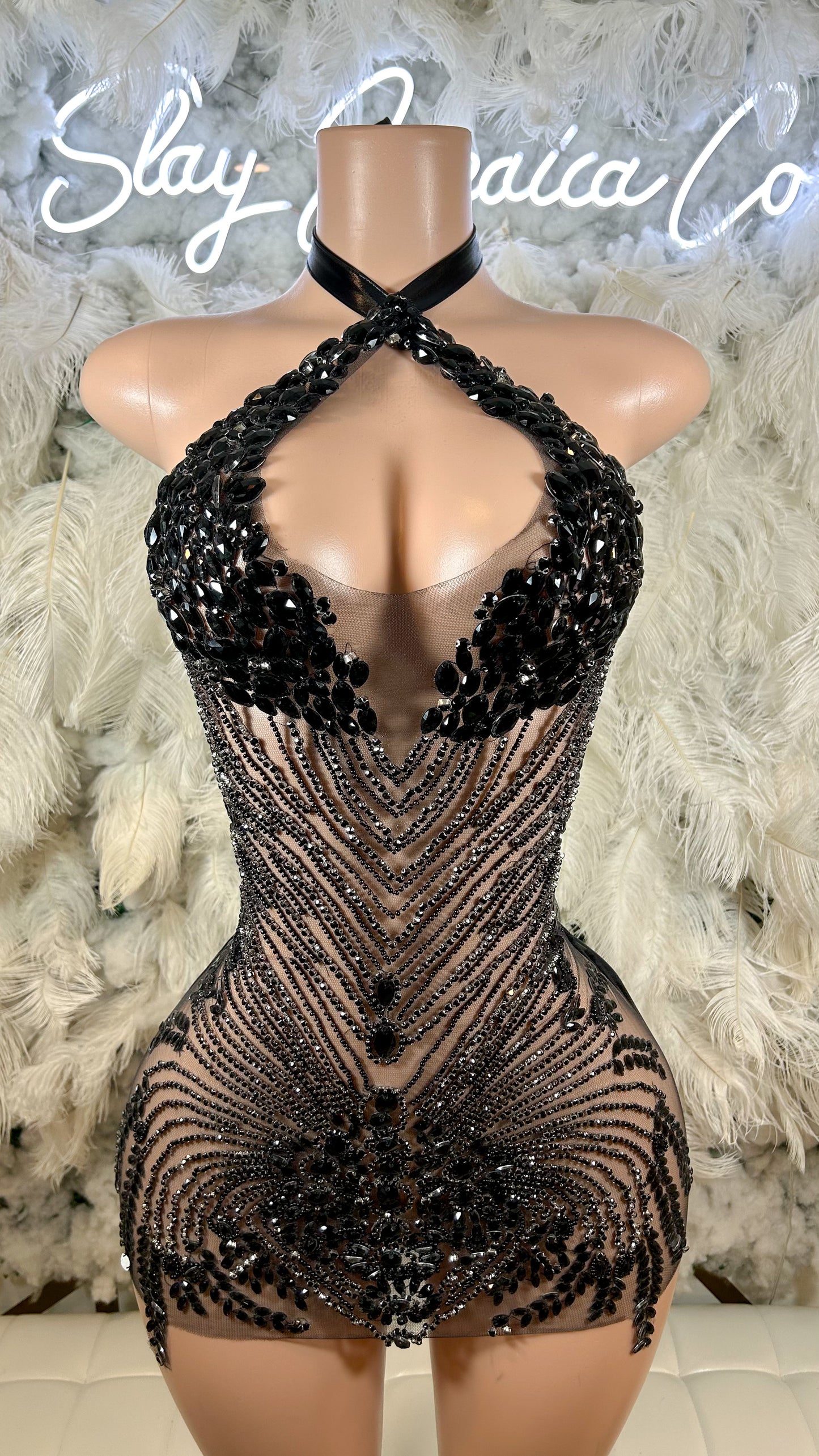 PREORDER ONLY Dark Desires Luxe Rhinestone Mini Dres
