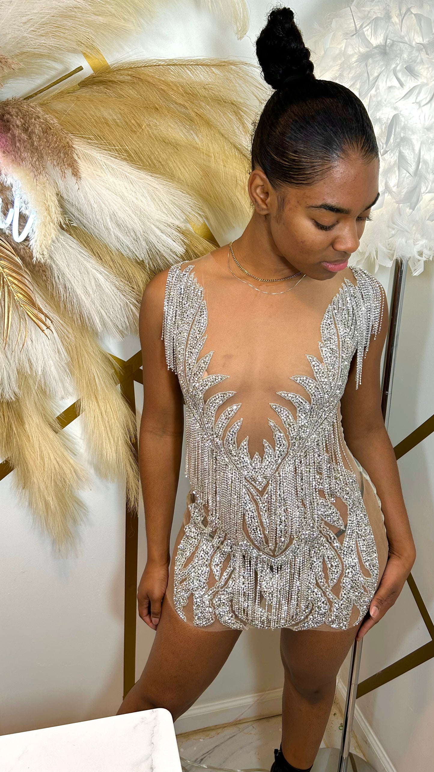 READY TO SHIP The Ultimate Luxe Rhinestone Mini dress
