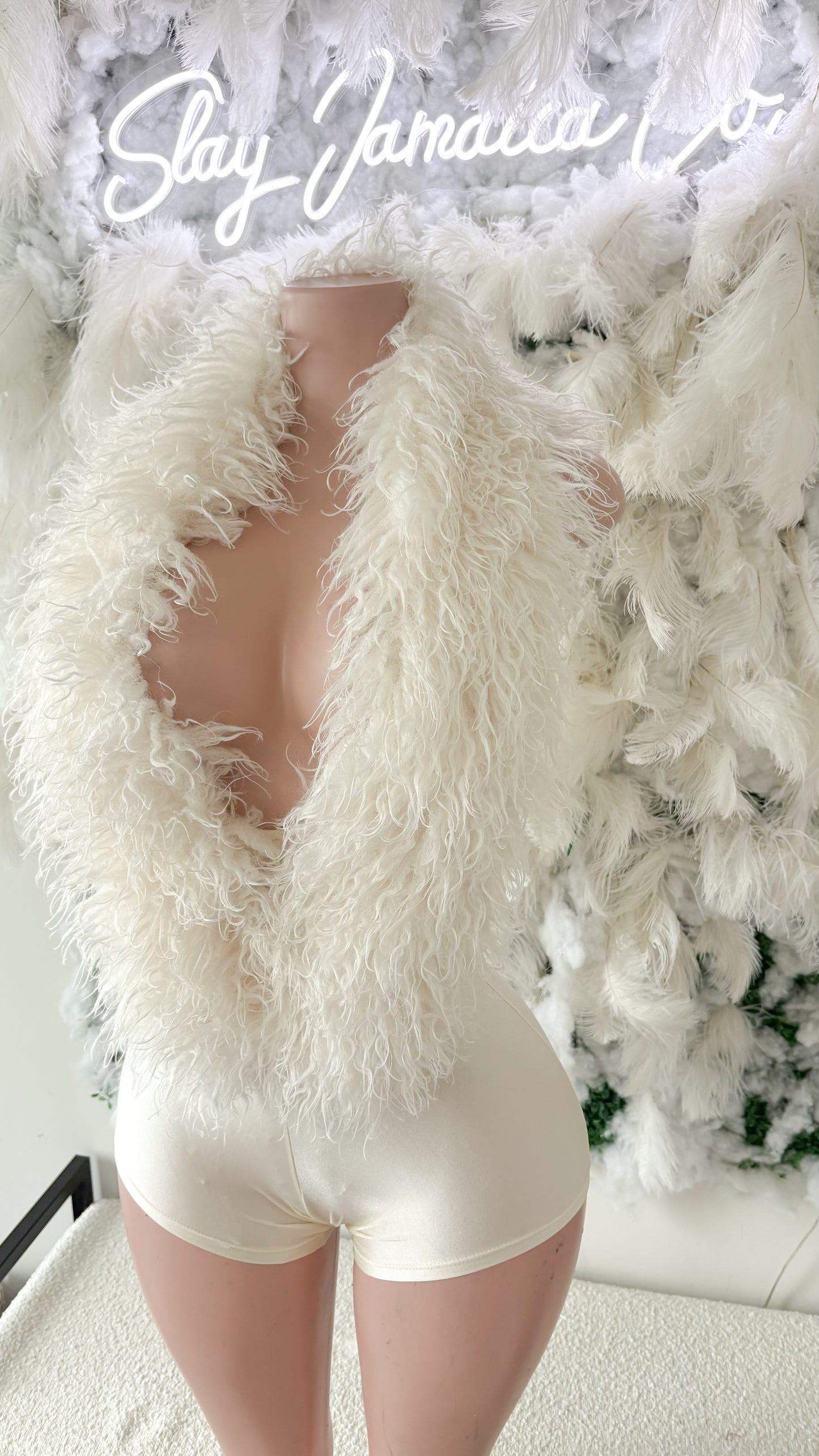 READY TO SHIP Summer Dolce Mongolian Fur Romper