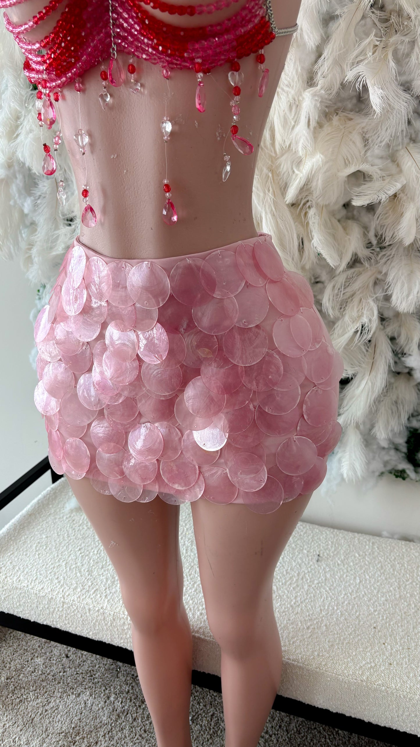 Ibiza Is Calling Capiz Shell Mini Skirt