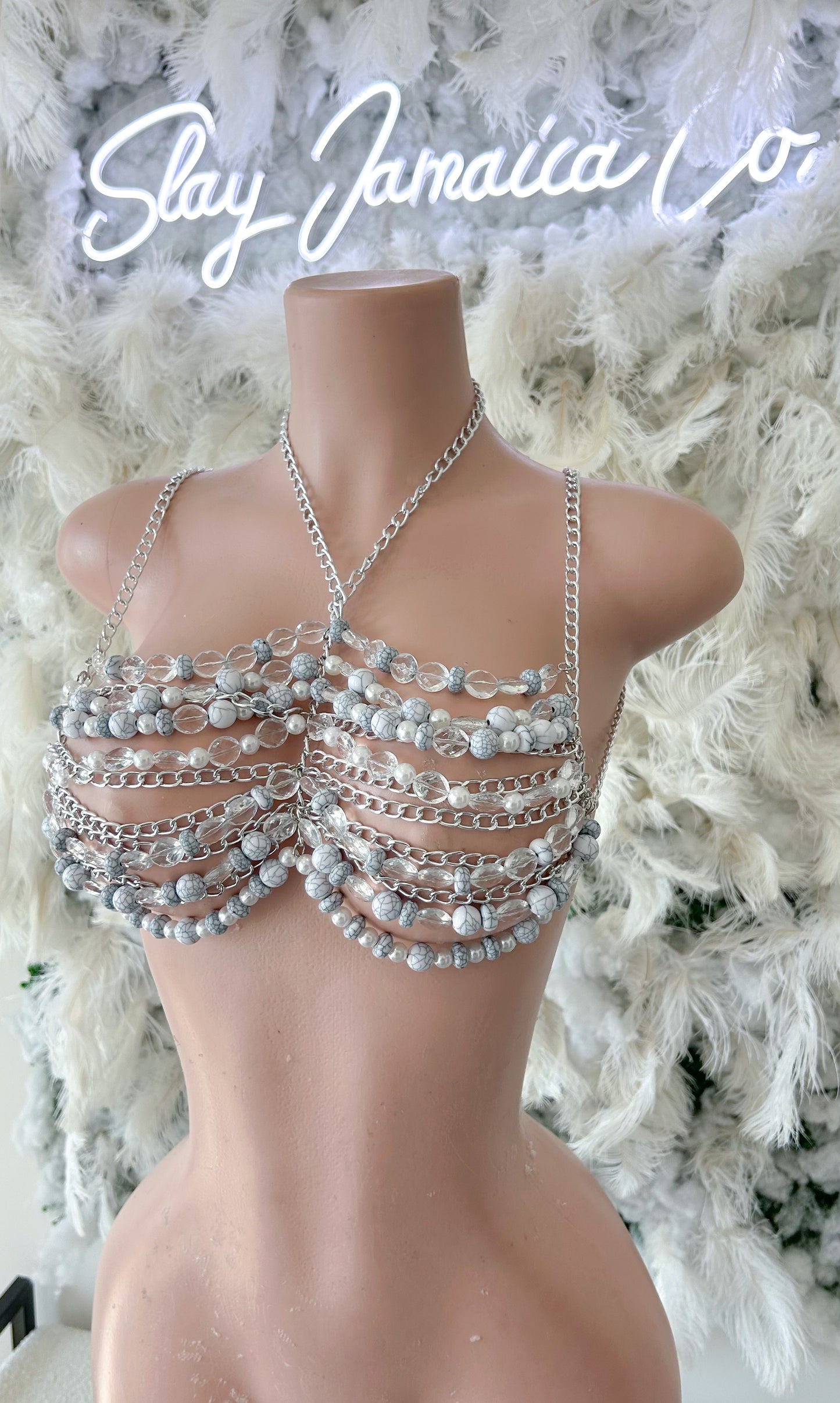 Away for The Weekend Beaded Crop Top