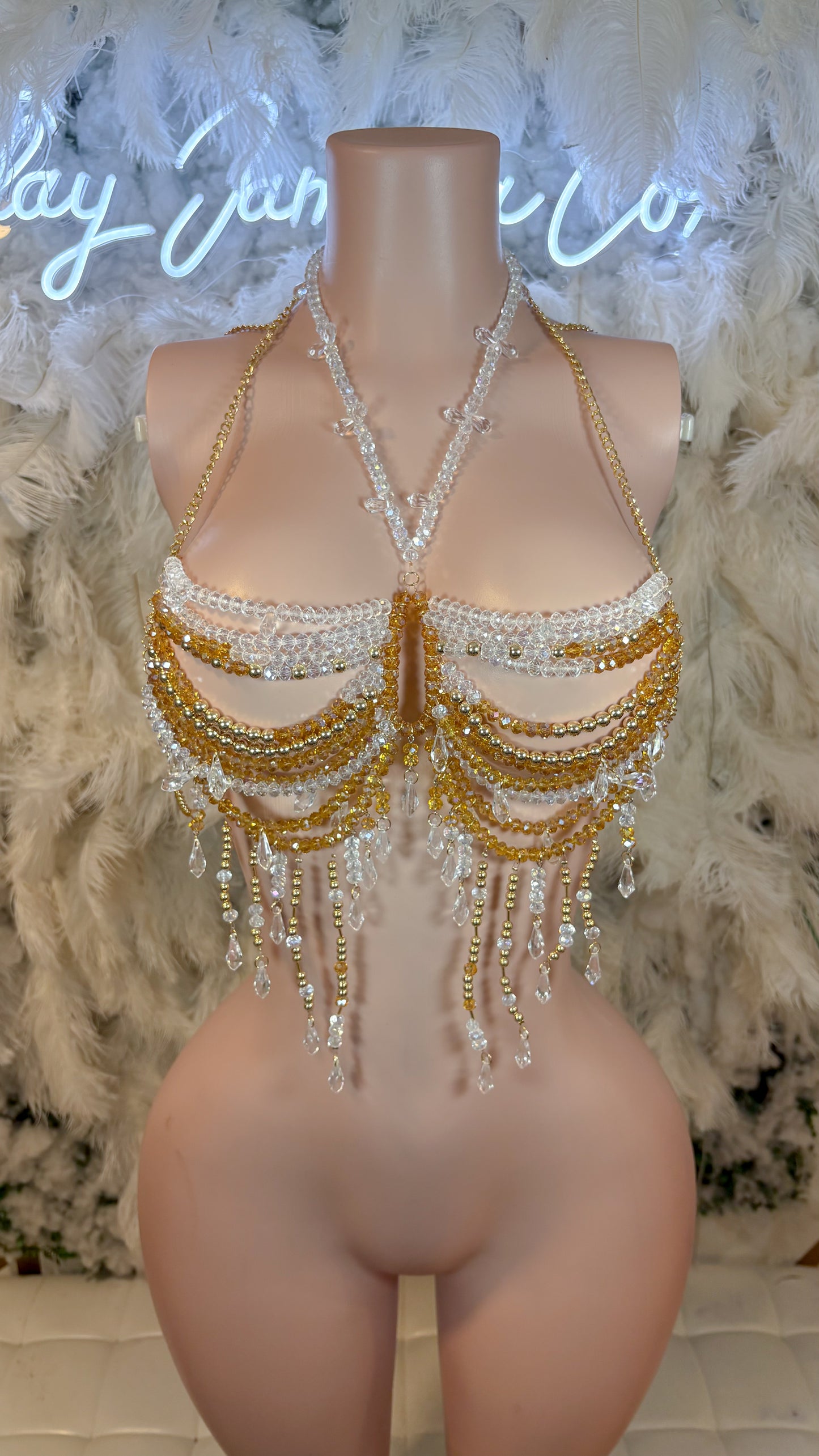 Arabian Sunrise Acrylic Beaded Top