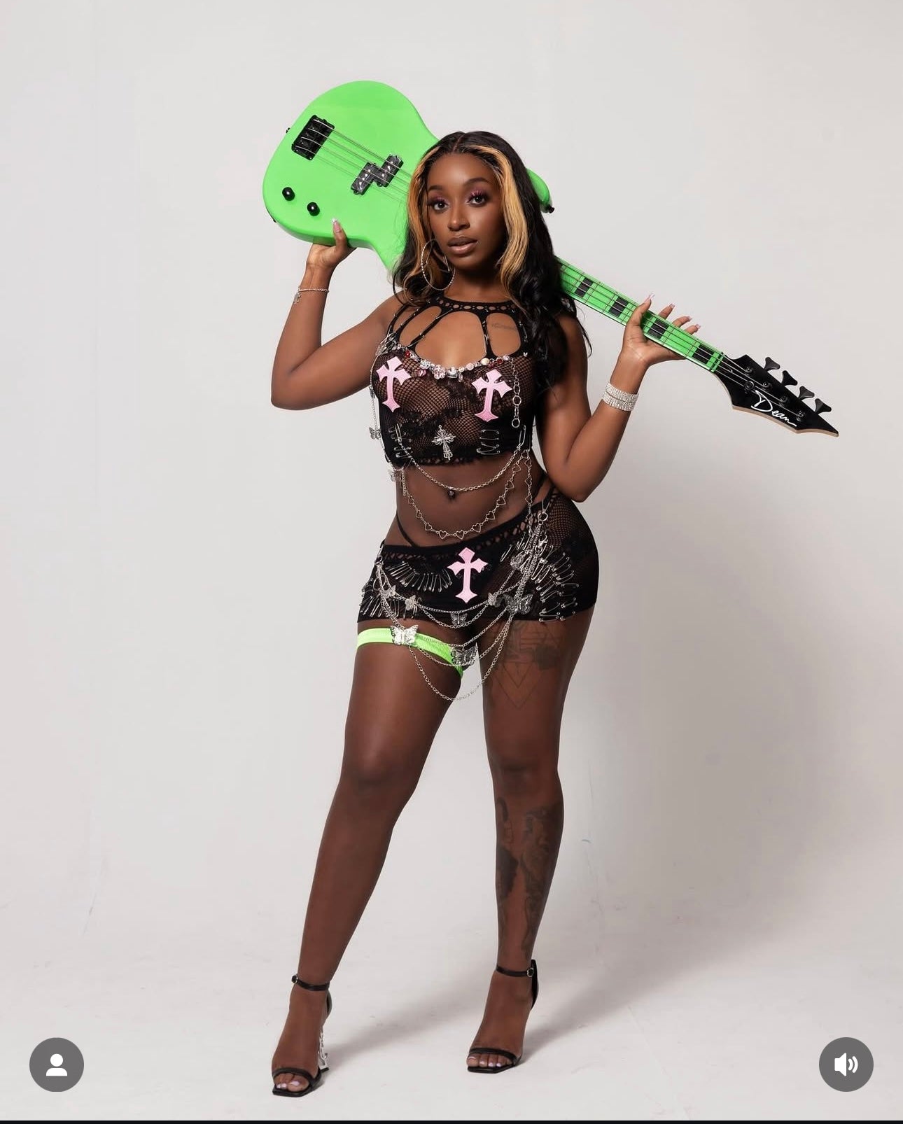 Cross My Heart Embellished Mesh Skirt Set
