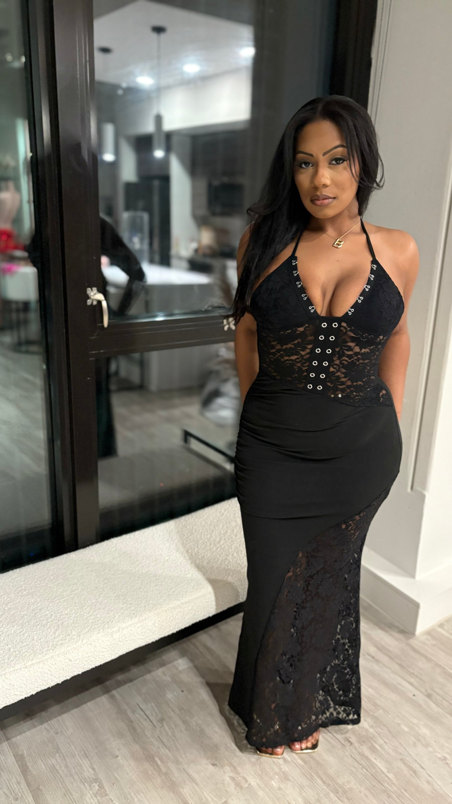 Reach For The Stars Lace Midi Dress