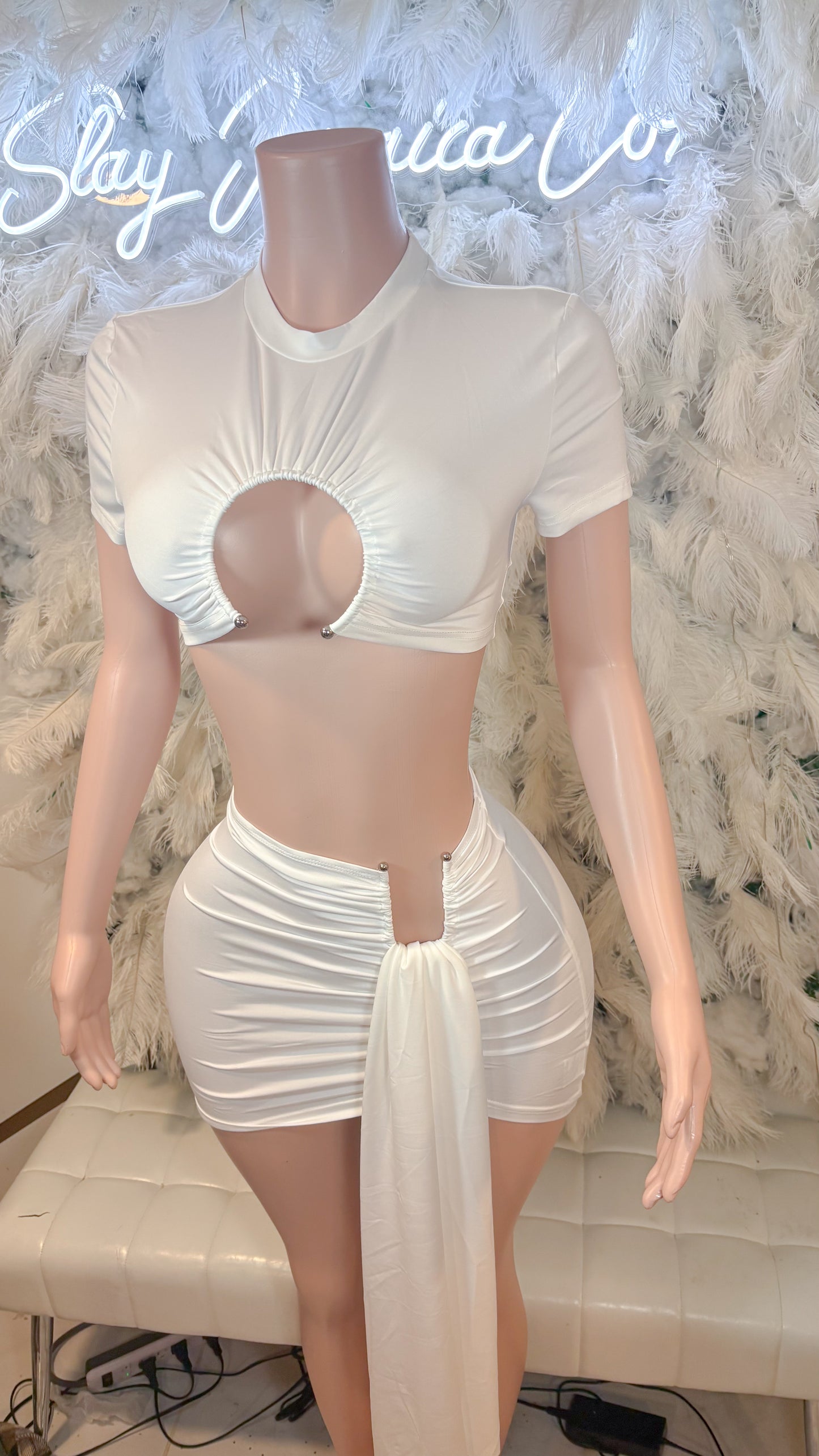His Favorite Mystery Skirt Set - White