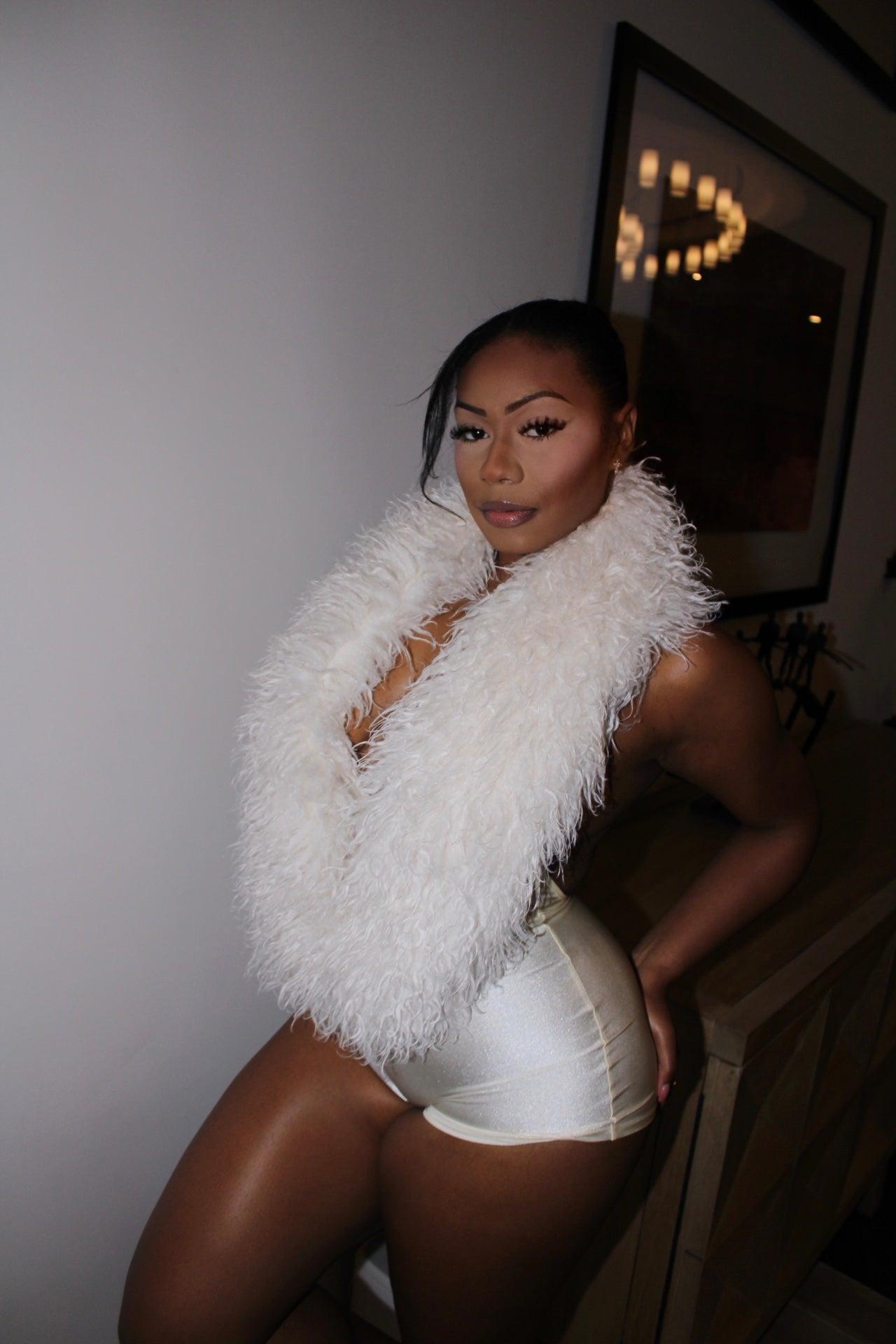 READY TO SHIP Summer Dolce Mongolian Fur Romper