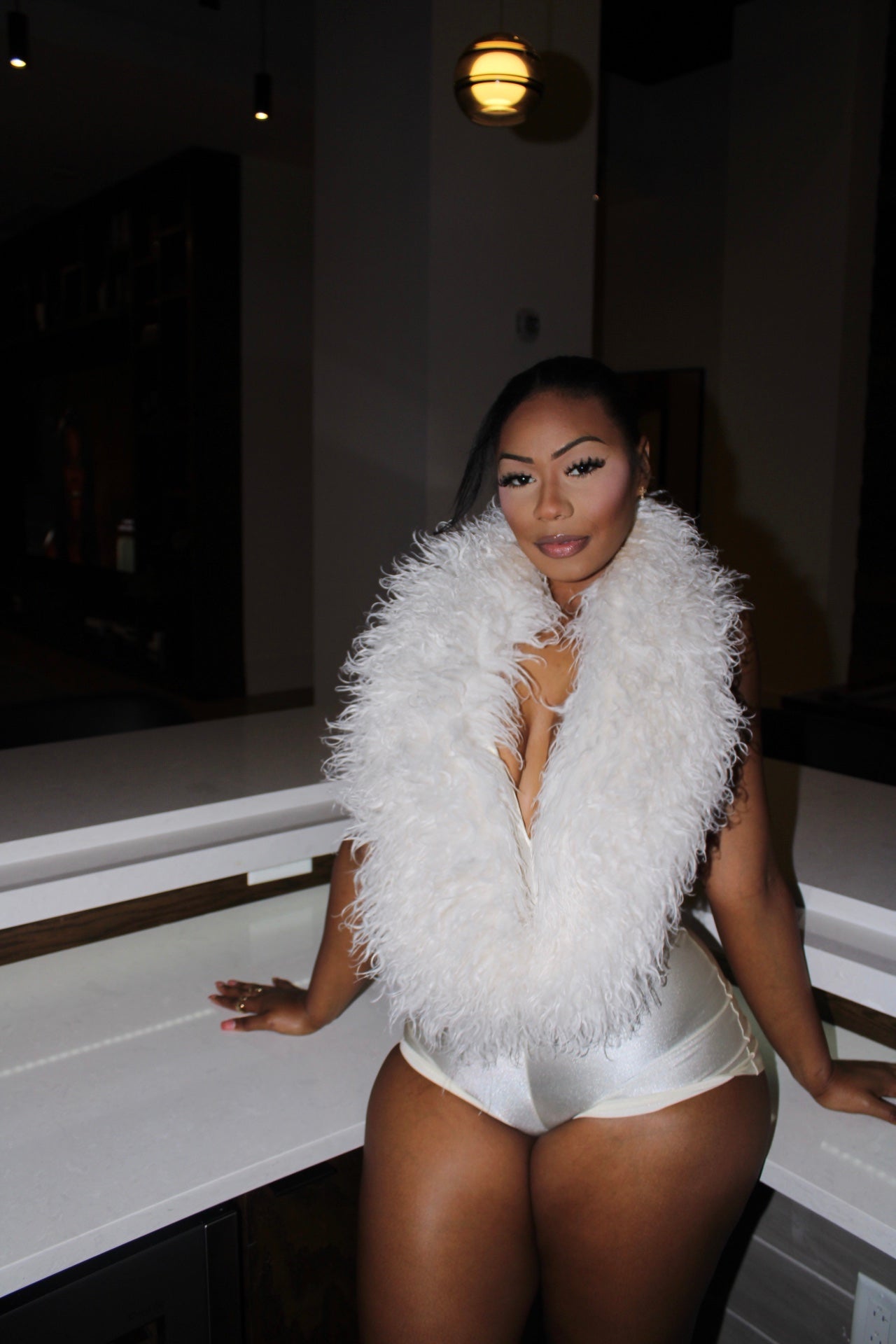 READY TO SHIP Summer Dolce Mongolian Fur Romper