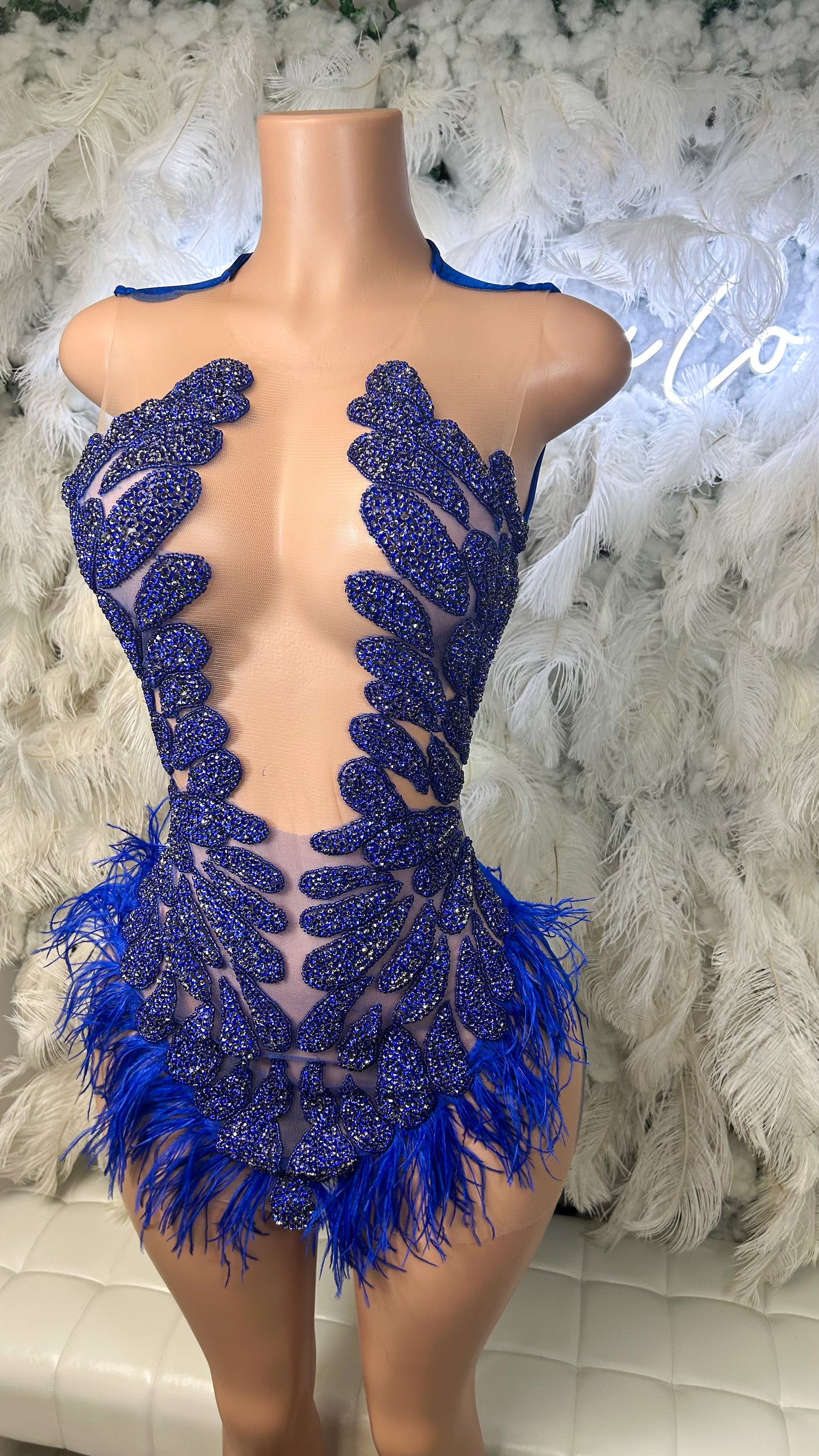 PREORDER ONLY The Blue Print Luxury Rhinestone Mini Dress