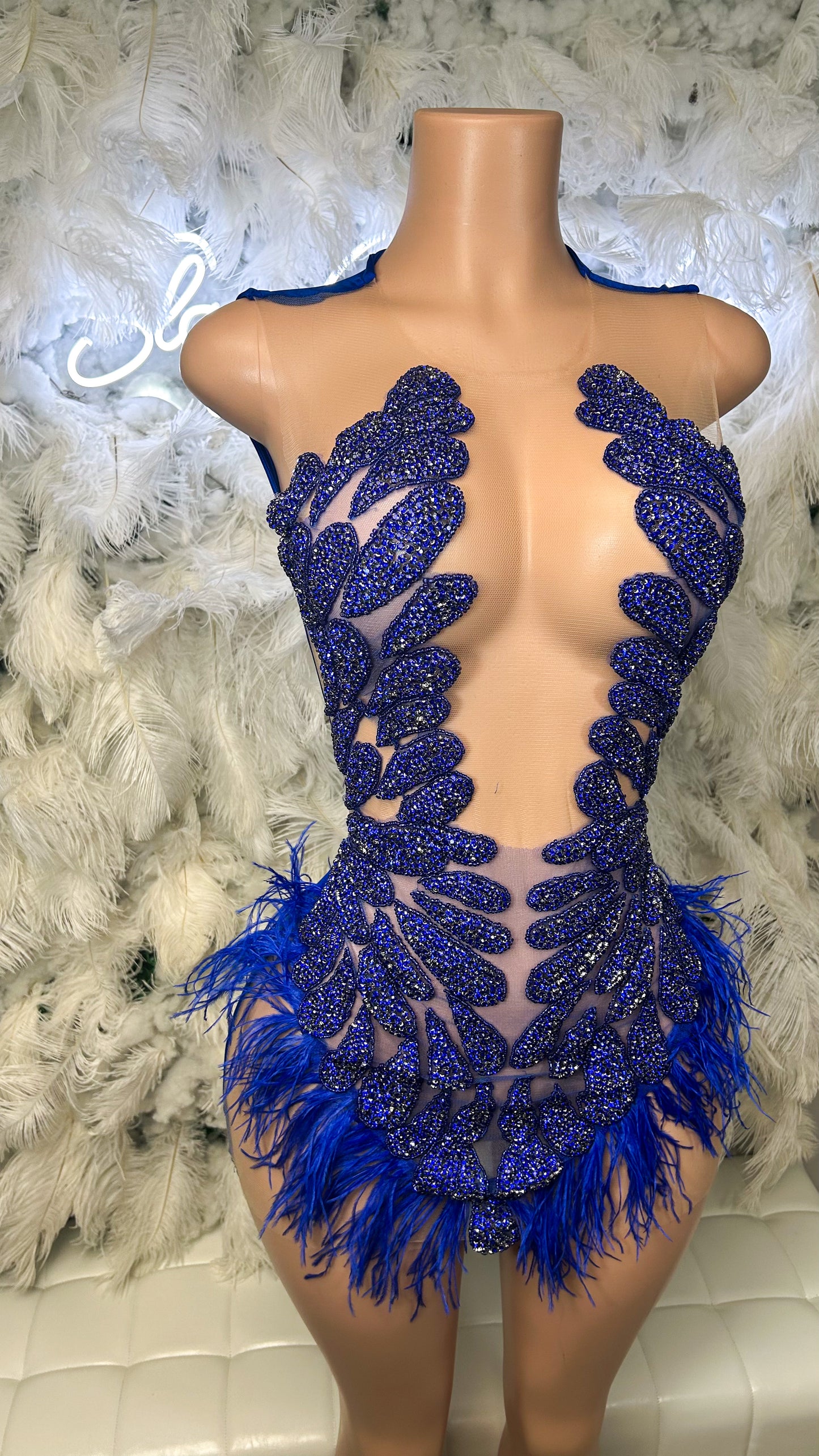 PREORDER ONLY The Blue Print Luxury Rhinestone Mini Dress