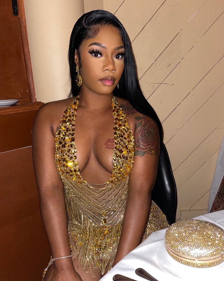 PREORDER ONLY The Real It Girl Chain Luxury Mini Dress