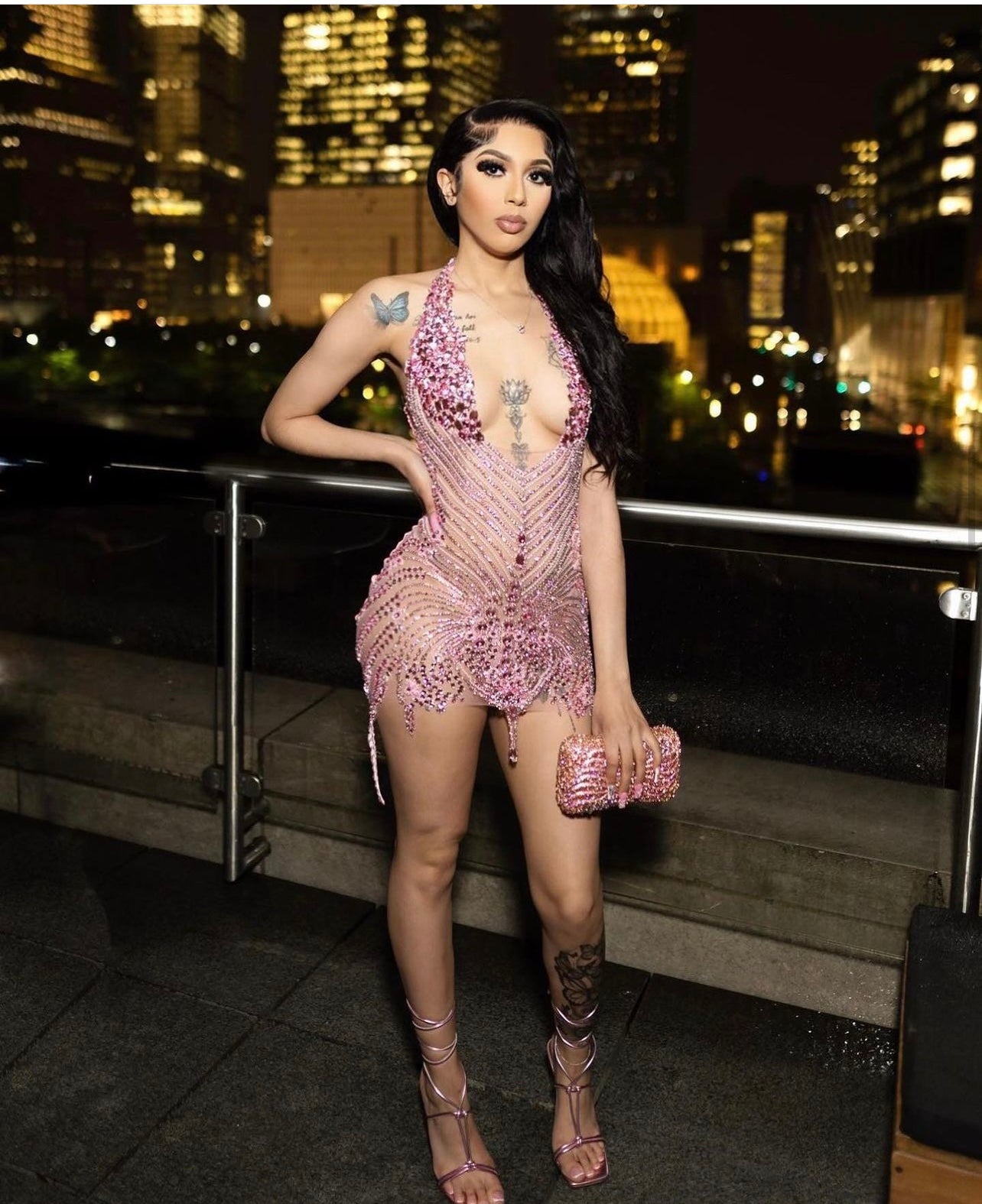 PREORDER ONLY Pink Desires Luxury Rhinestone Mini Dress