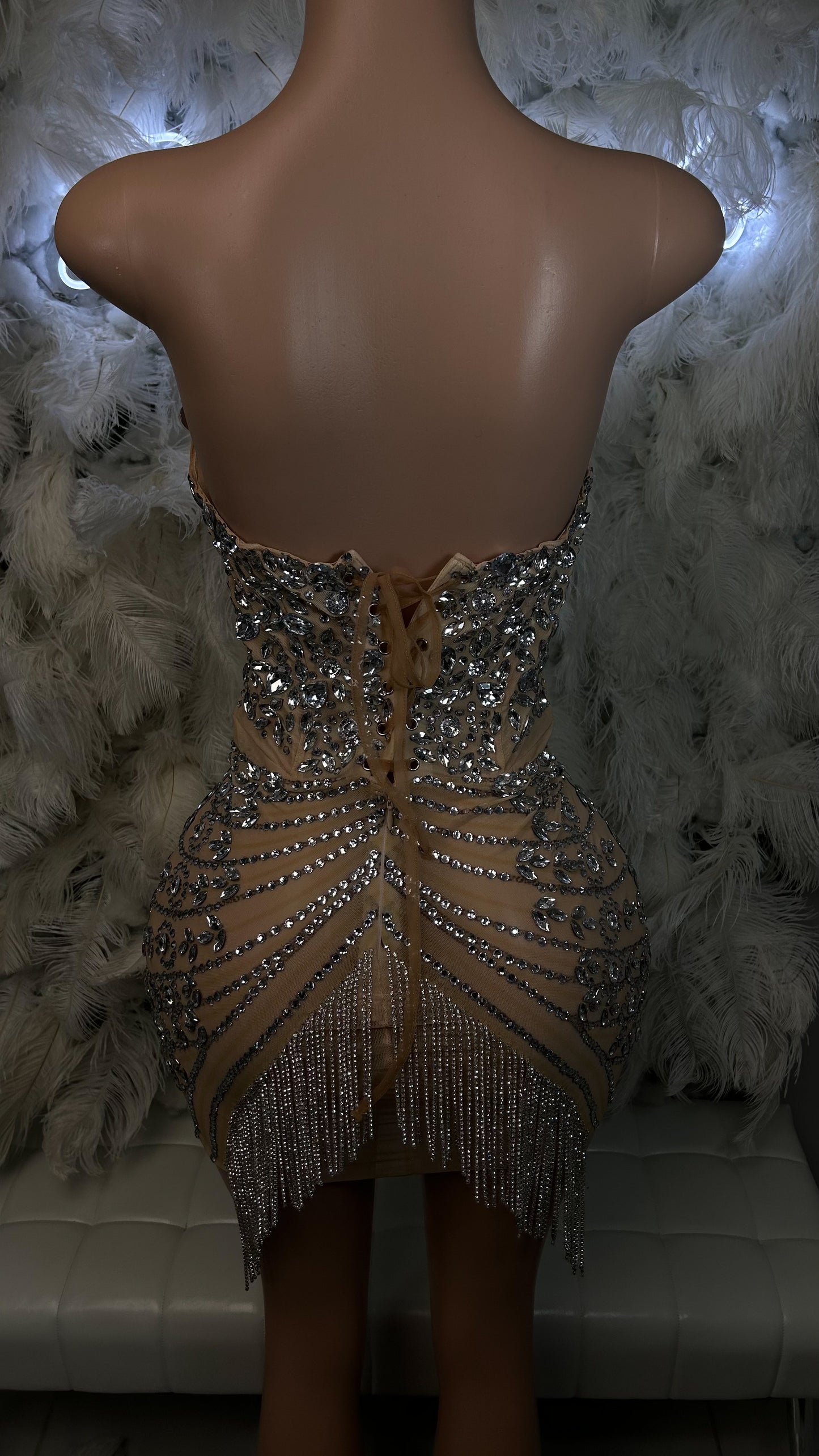The Diamond League Luxe Diamanté Mini Dress