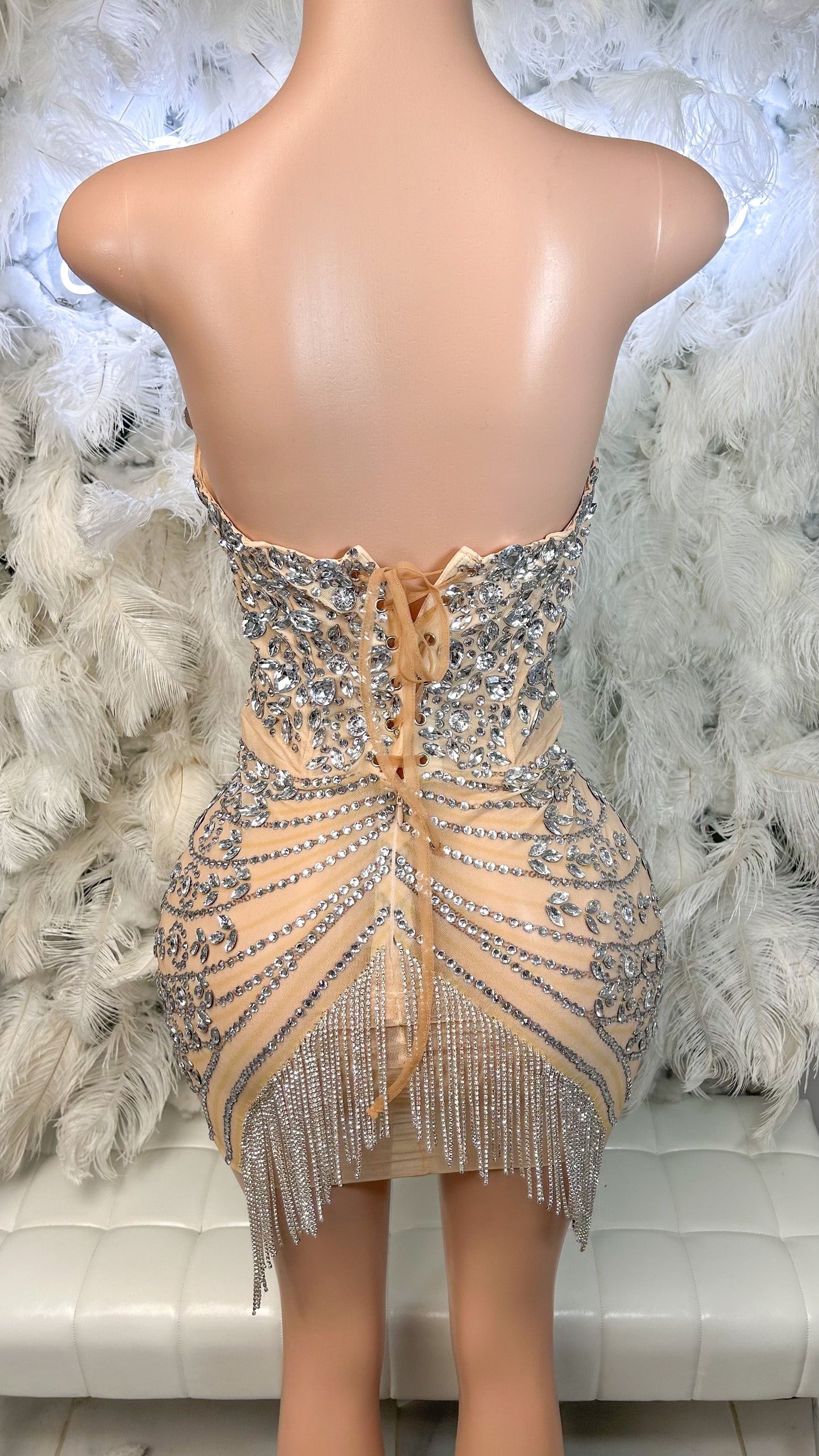 The Diamond League Luxe Diamanté Mini Dress