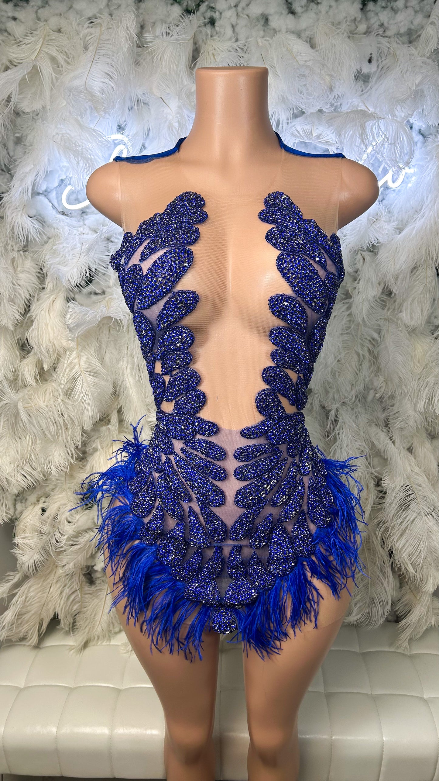 PREORDER ONLY The Blue Print Luxury Rhinestone Mini Dress
