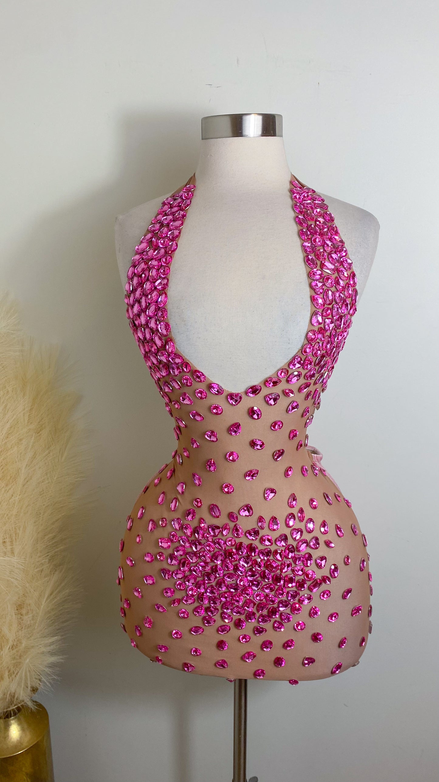 She's A Dream Rhinestone Lux Velvet Dress -Pink PREORDER ONLY