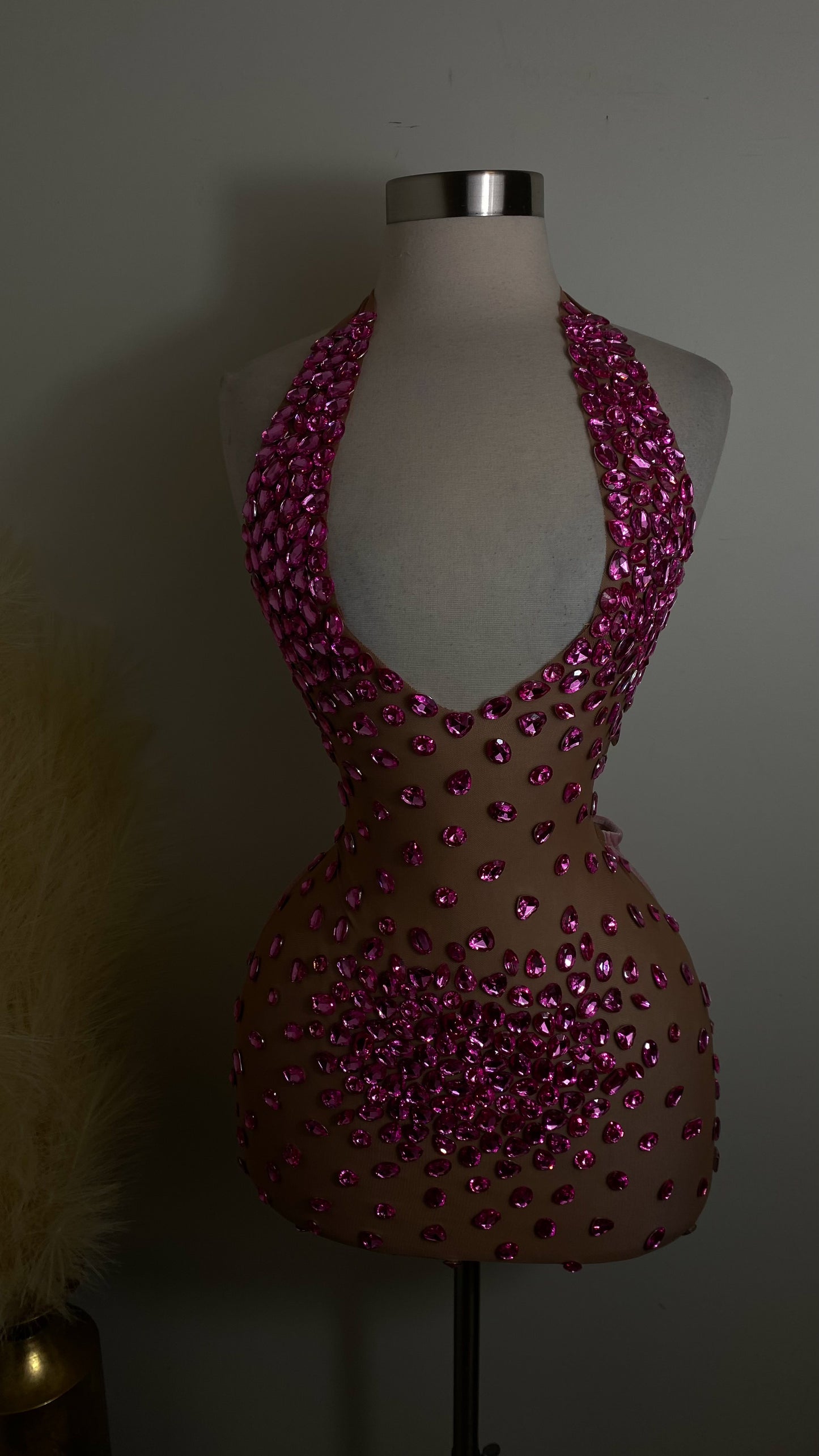 She's A Dream Rhinestone Lux Velvet Dress -Pink PREORDER ONLY