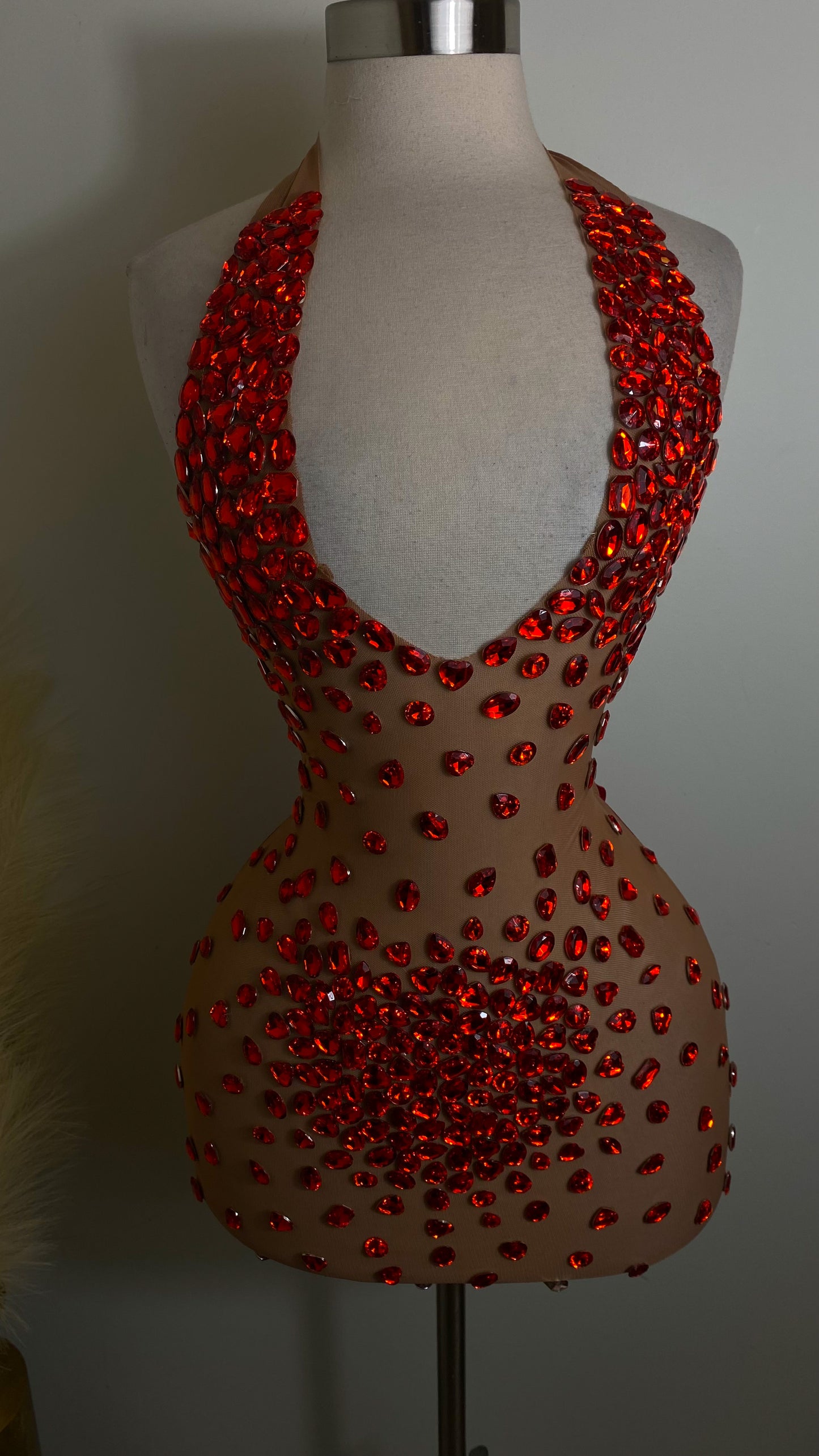 Pre order only She's A Dream Rhinestone Lux Velvet Dress -Ruby Red