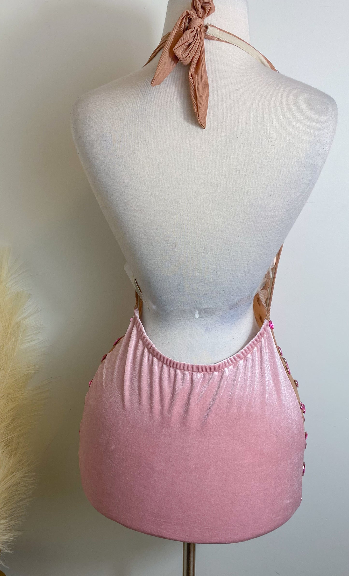 She's A Dream Rhinestone Lux Velvet Dress -Pink PREORDER ONLY