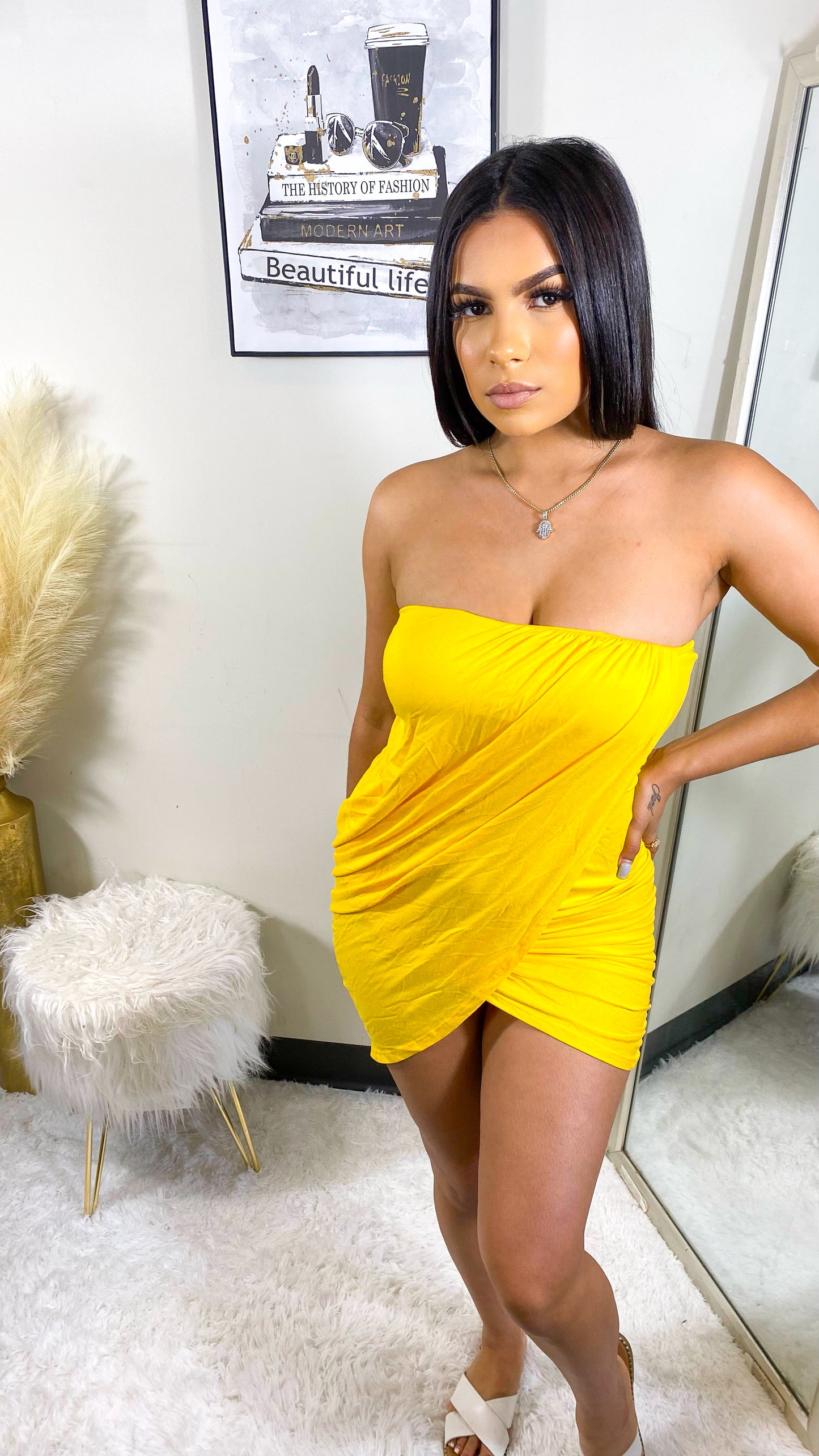 Far From Simple Mini Dress -Yellow