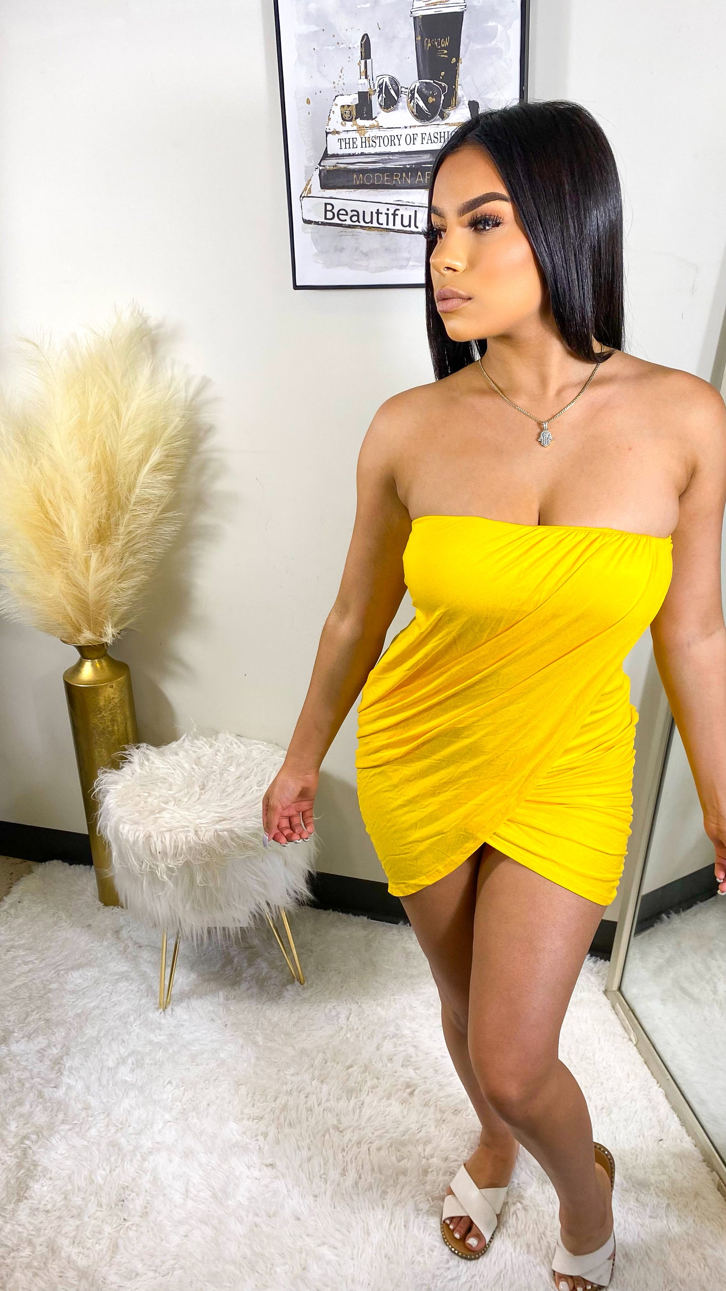 Far From Simple Mini Dress -Yellow
