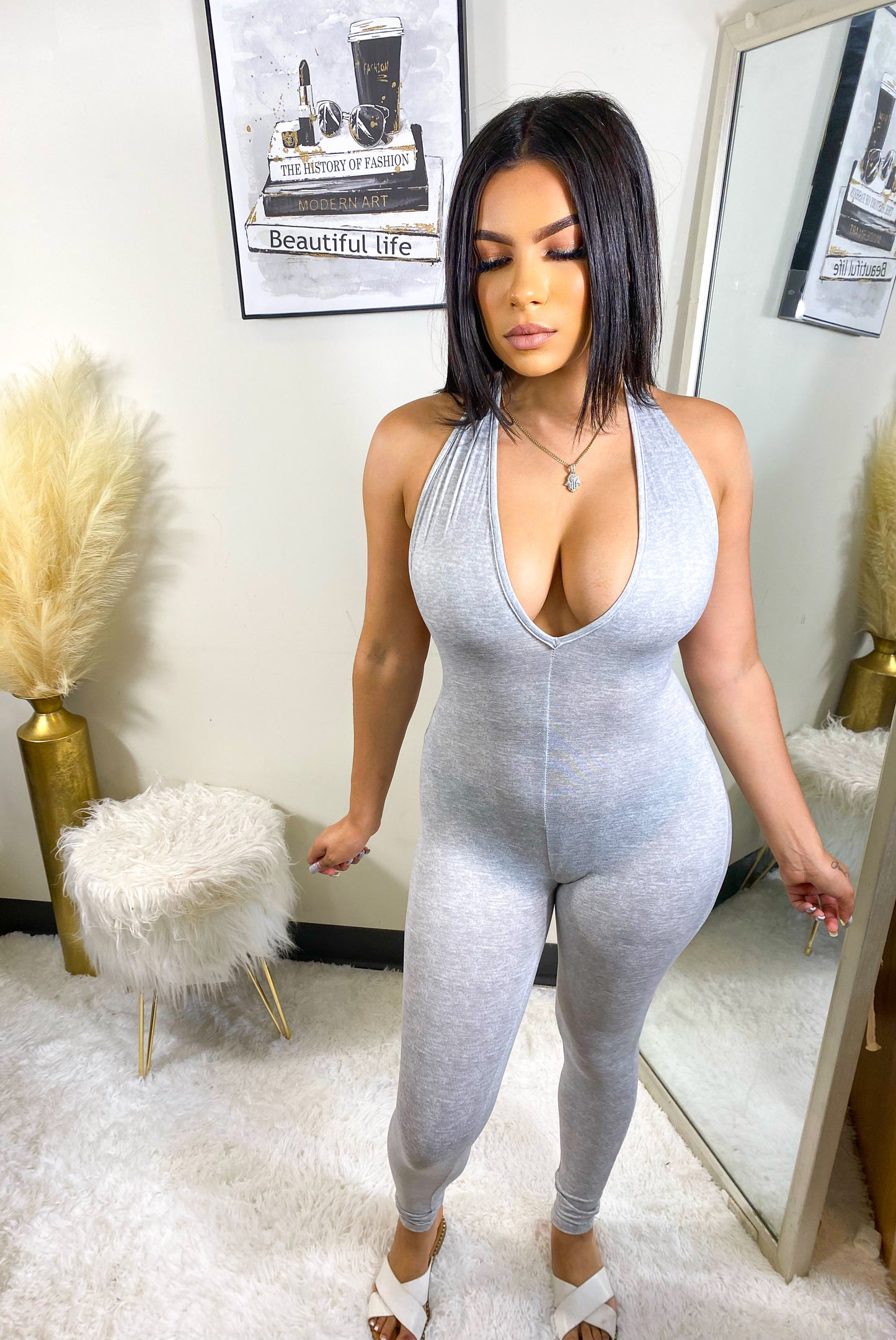 Trending Jumpsuit- Grey