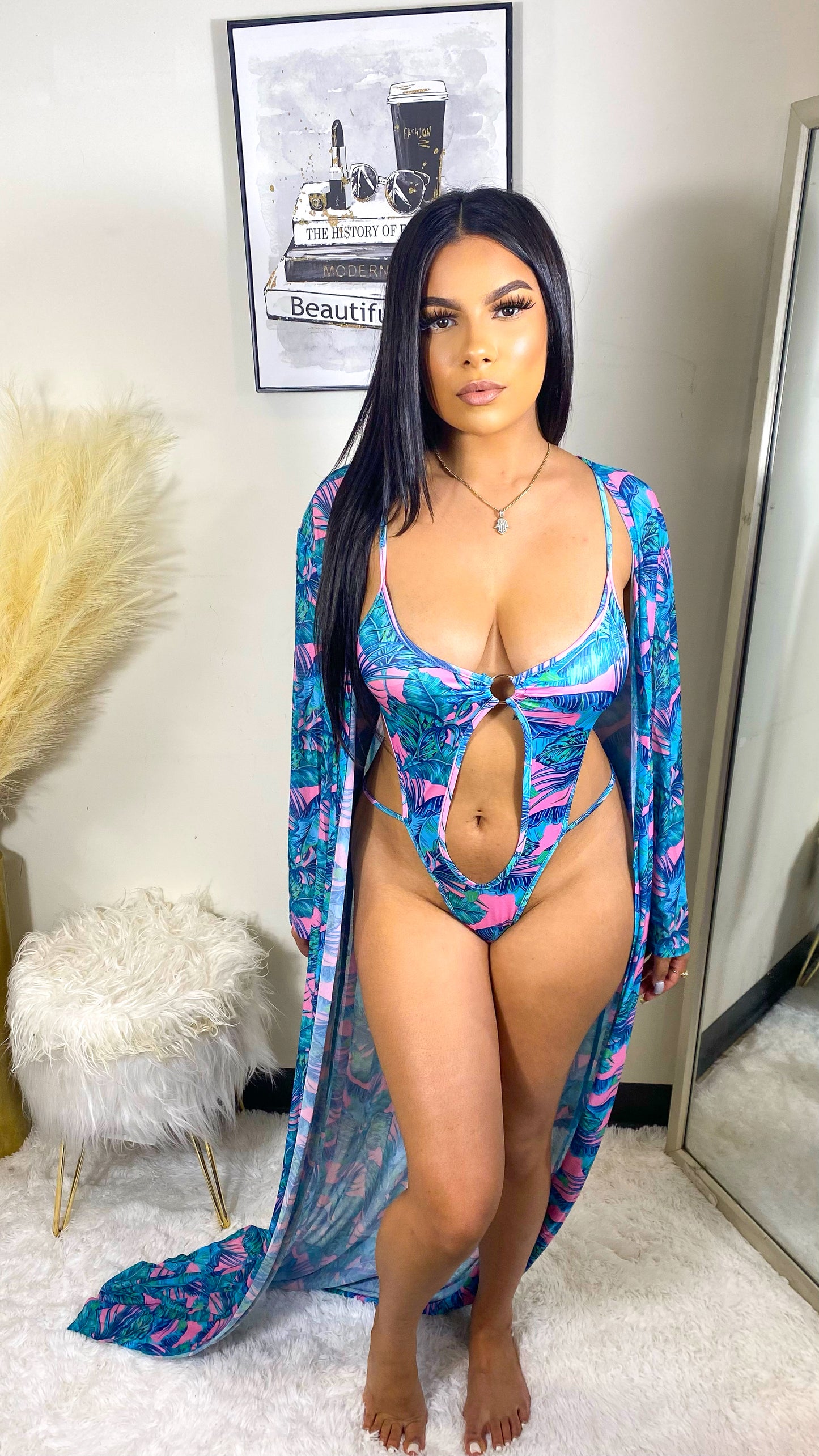 Never Caught Lacking Monokini Two Piece Set