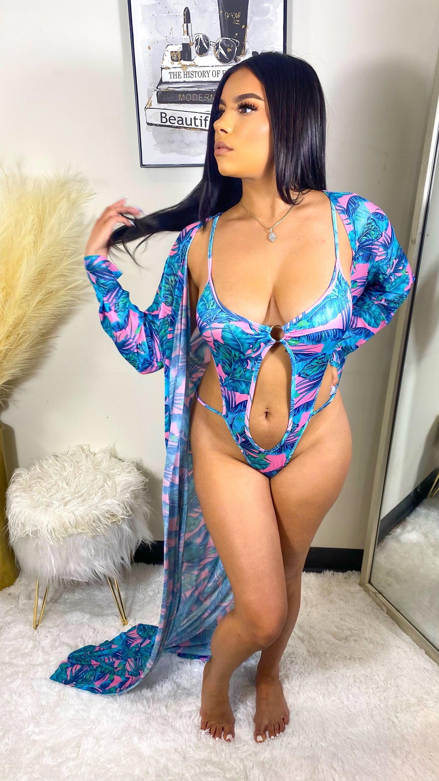 Never Caught Lacking Monokini Two Piece Set