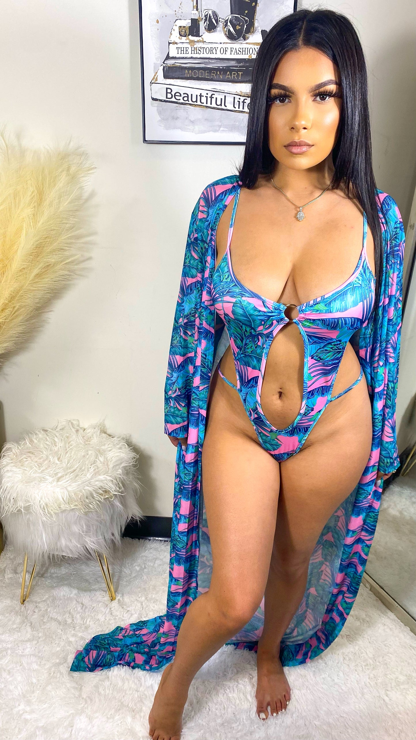 Never Caught Lacking Monokini Two Piece Set