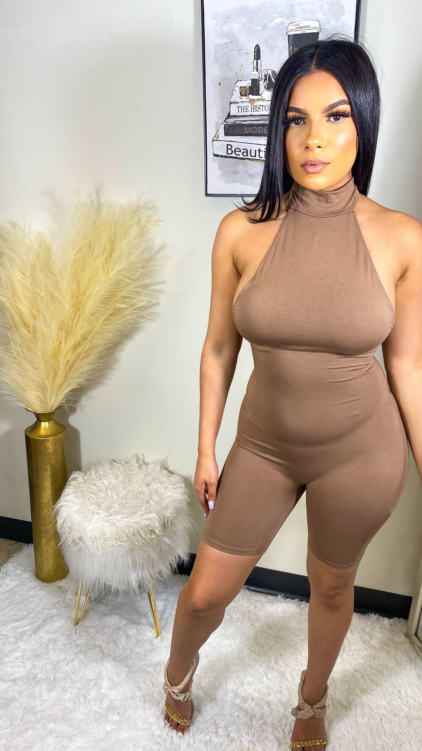 Next To Skin Romper - Mocha