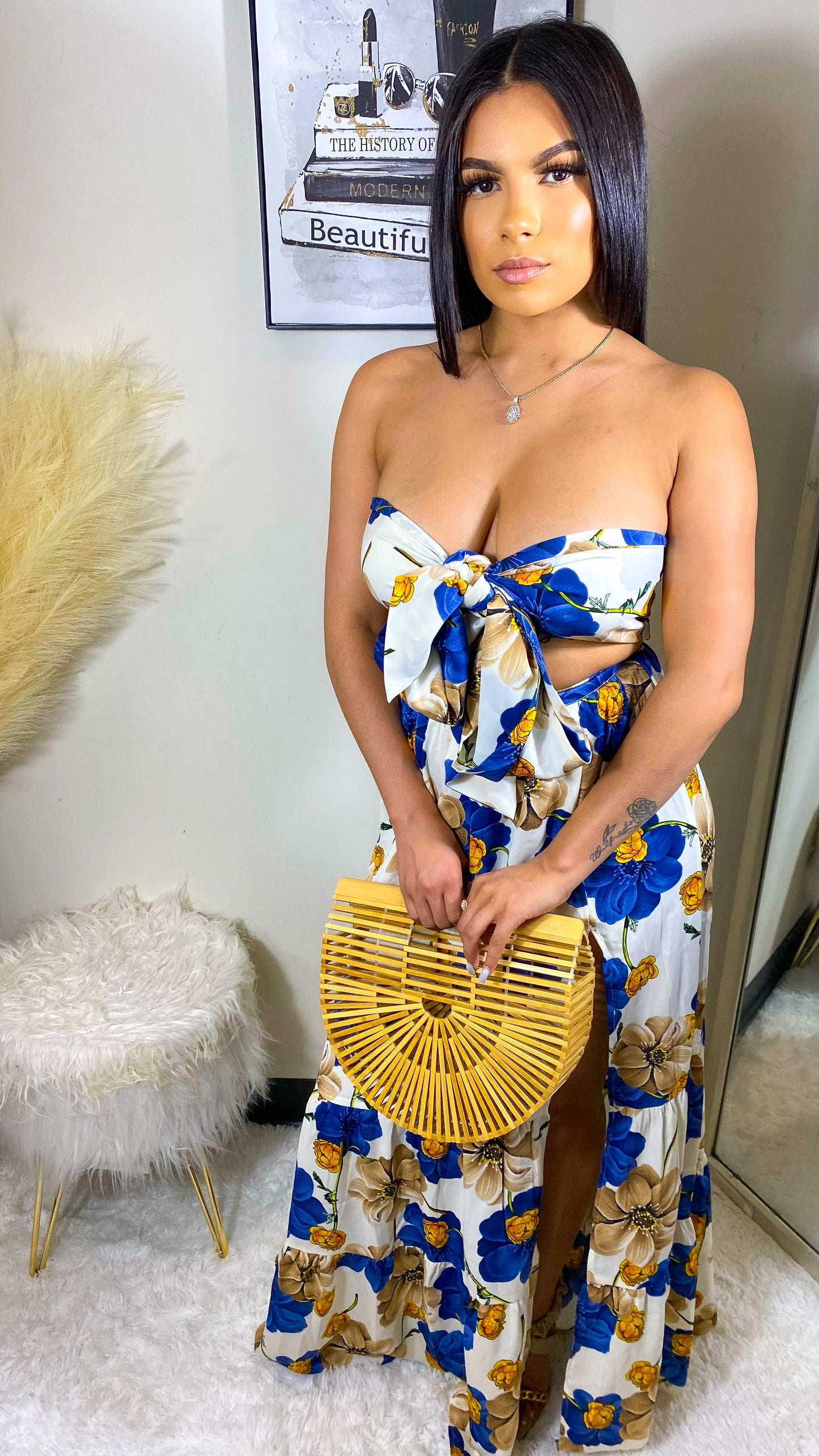 Burst Into Flora Skirt Set