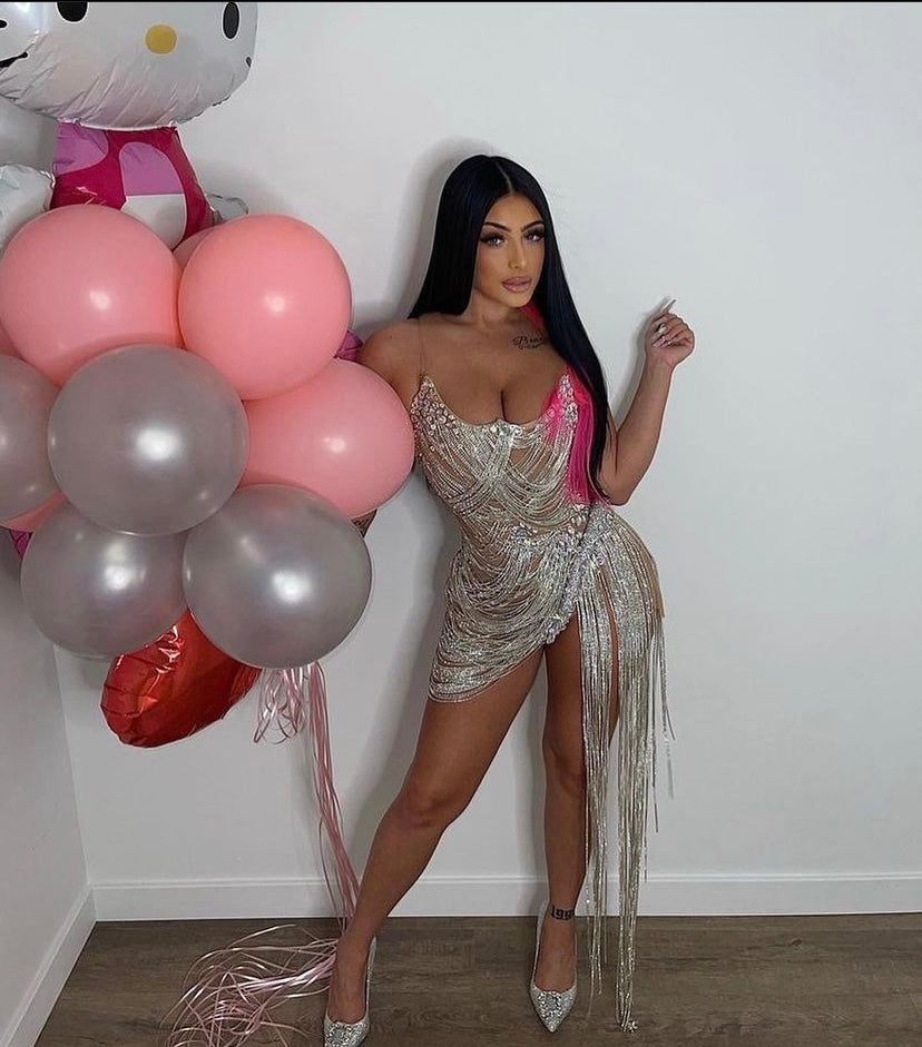 PREORDER ONLY Layla's Top Pick Luxury Chained Corset Mini Dress- Nude