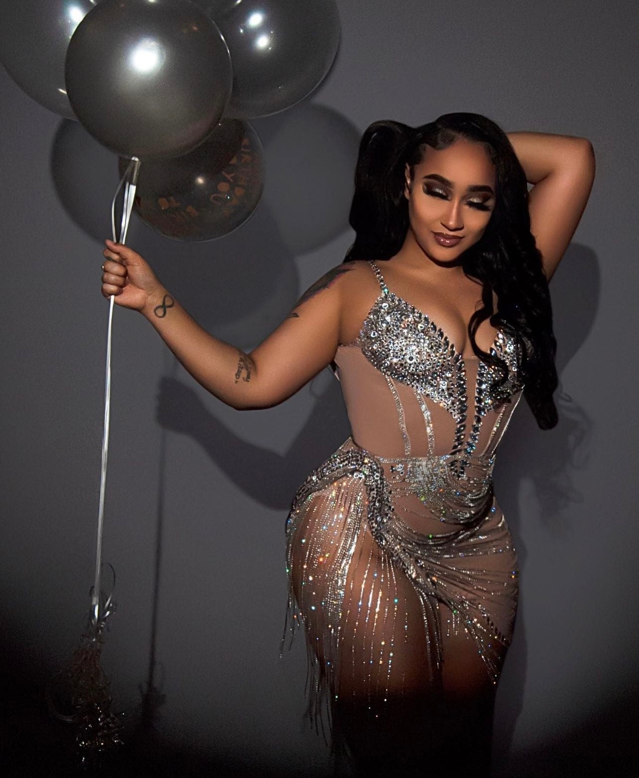 PREORDER/MADE TO ORDER ONLY Time To Be Alive Luxury Rhinestone Mini Dress