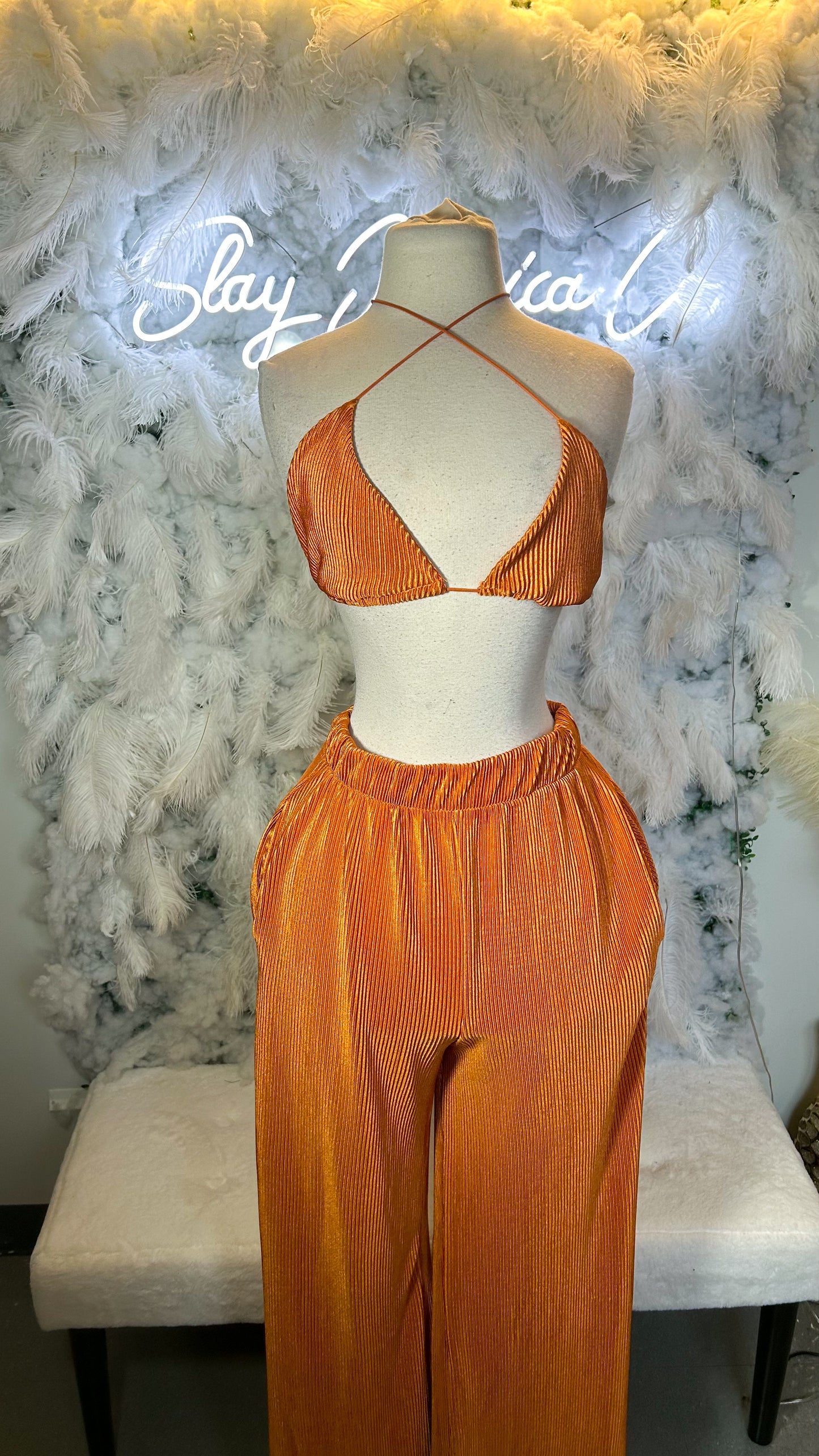 Summer Sunset Ribbed Pants Set