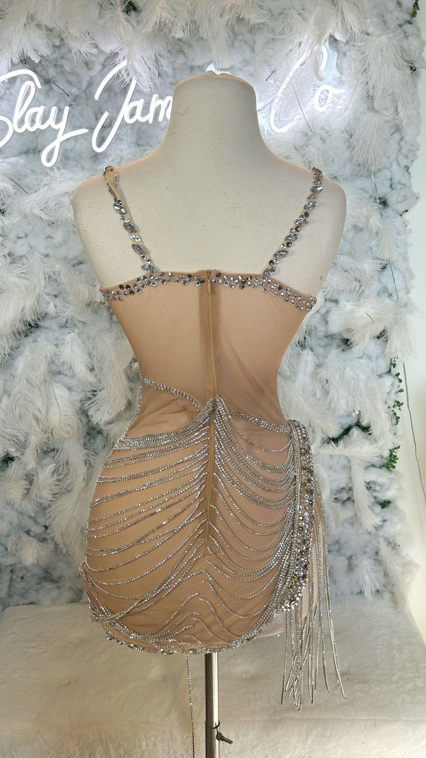 PREORDER/MADE TO ORDER ONLY Time To Be Alive Luxury Rhinestone Mini Dress