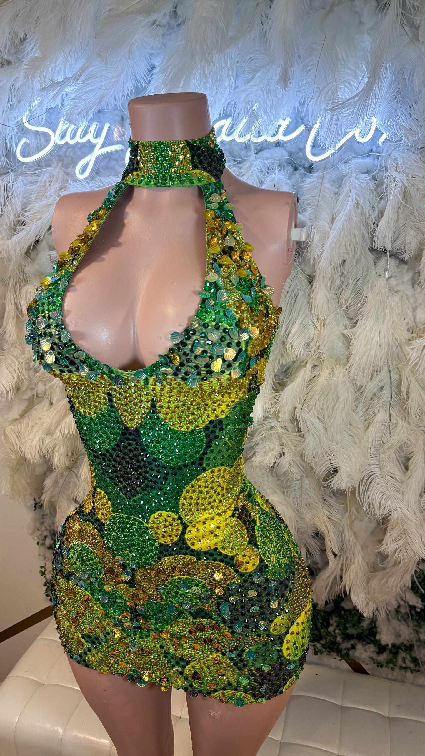 READY TO SHIP Envy Me Alwys Rhinestone Sequin Mini Dress