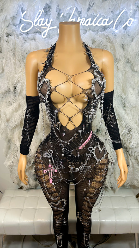 Harajuku Barbie Embellished Jumpsuit