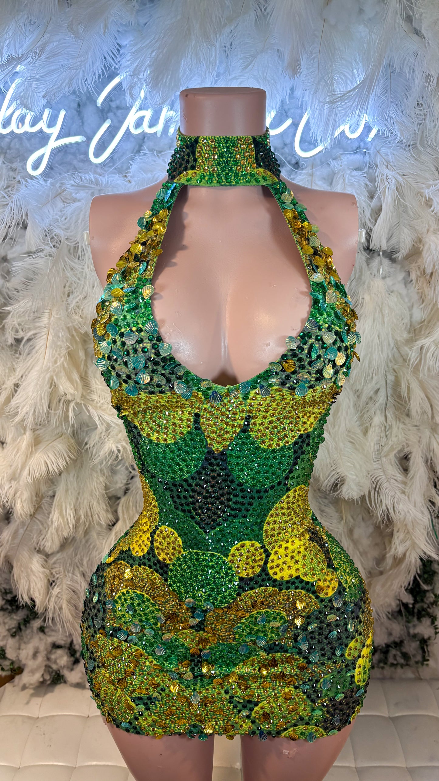 READY TO SHIP Envy Me Alwys Rhinestone Sequin Mini Dress