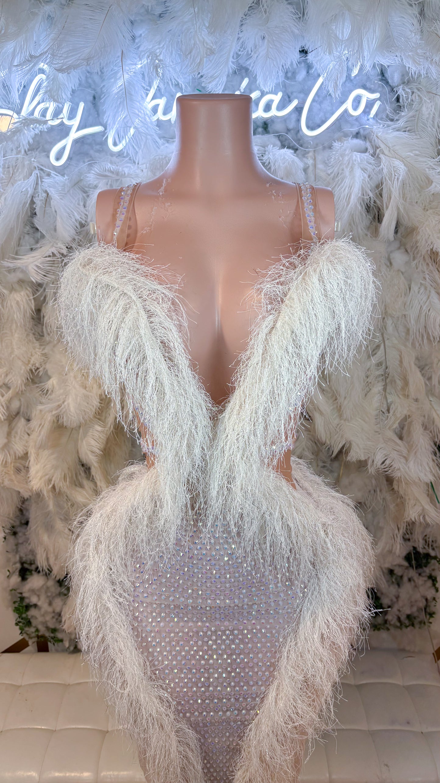 READY TO SHIP The Life Of A Showgirl Fringe Rhinestone Maxi Dress