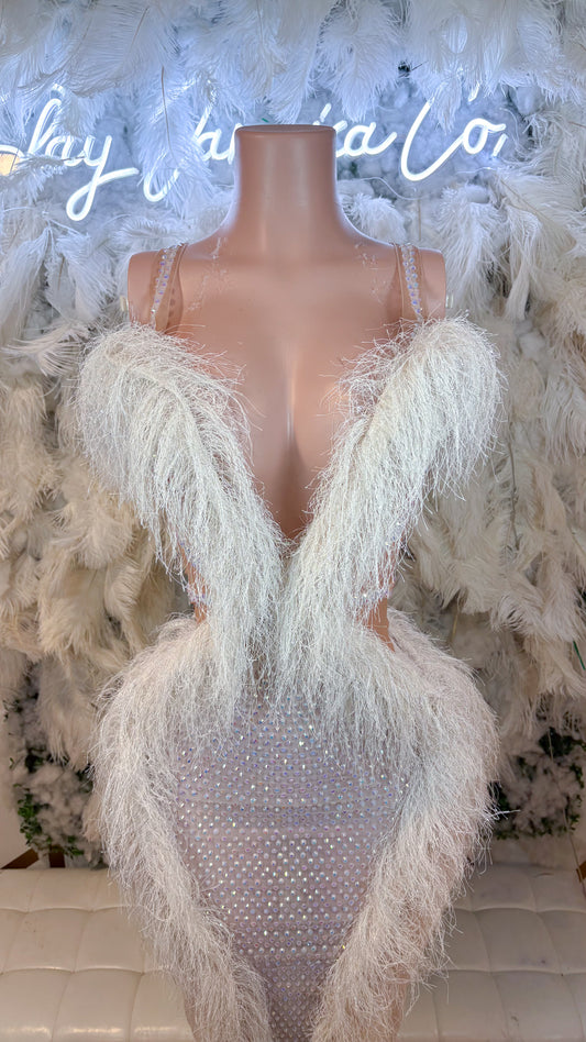READY TO SHIP The Life Of A Showgirl Fringe Rhinestone Maxi Dress